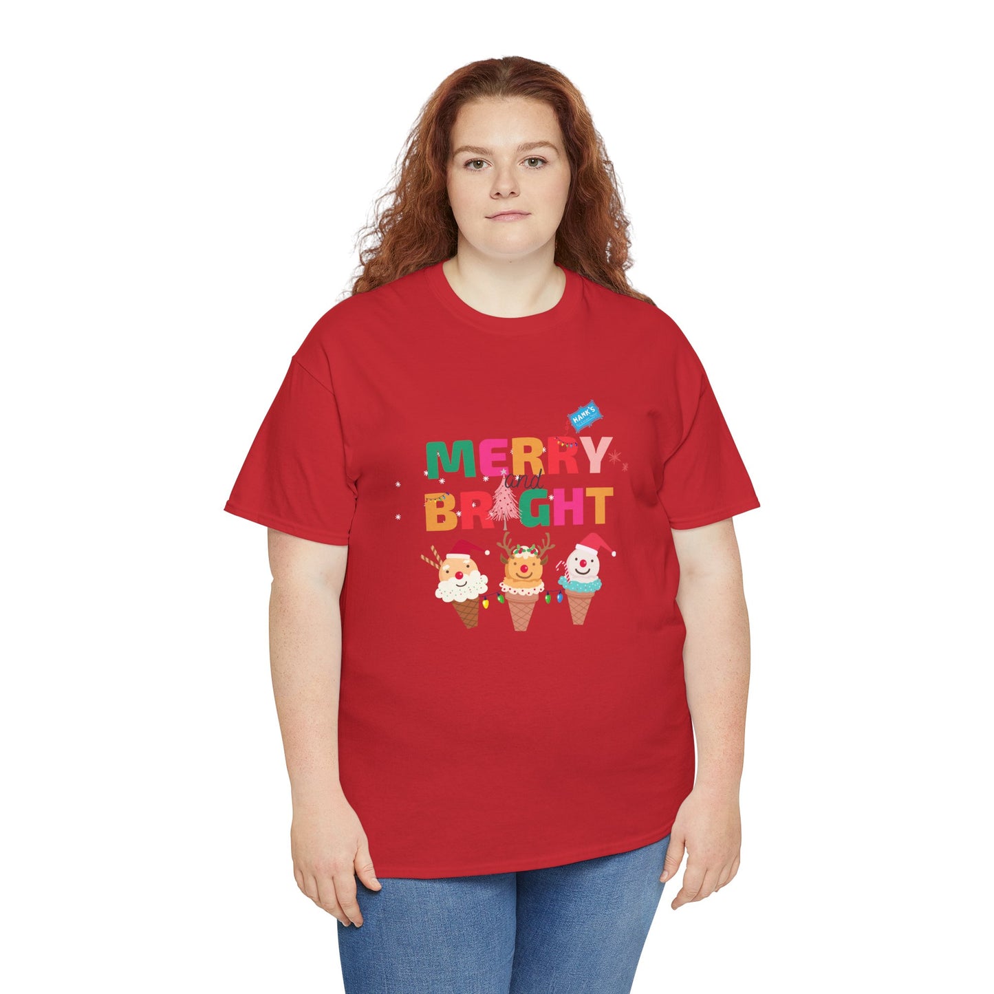 Merry and Bright. Adult Heavy Cotton Tee