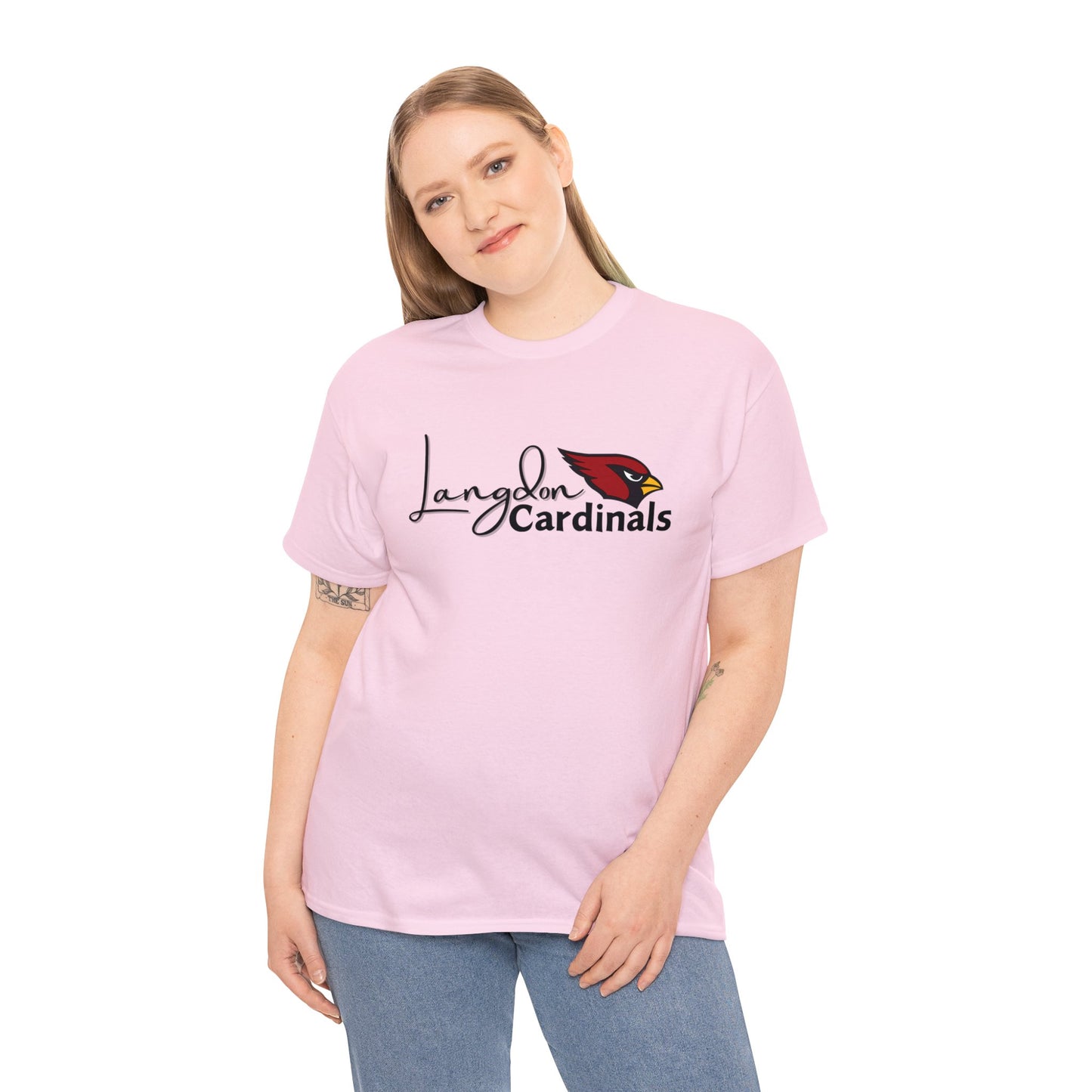 Langdon Cardinal logo2 Heavy Cotton Tee