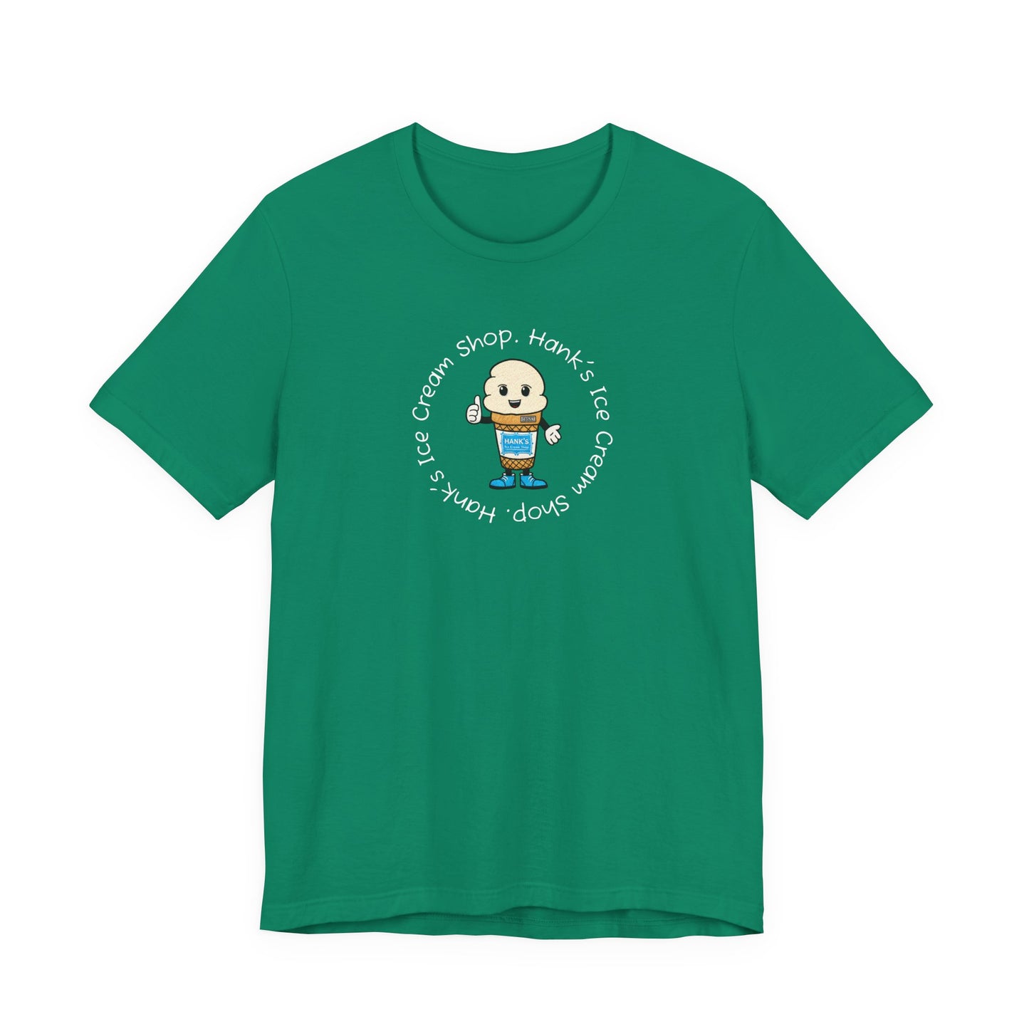 Hank's Ice Cream Shop T-Shirt — Cute Cartoon Scoop Logo Tee