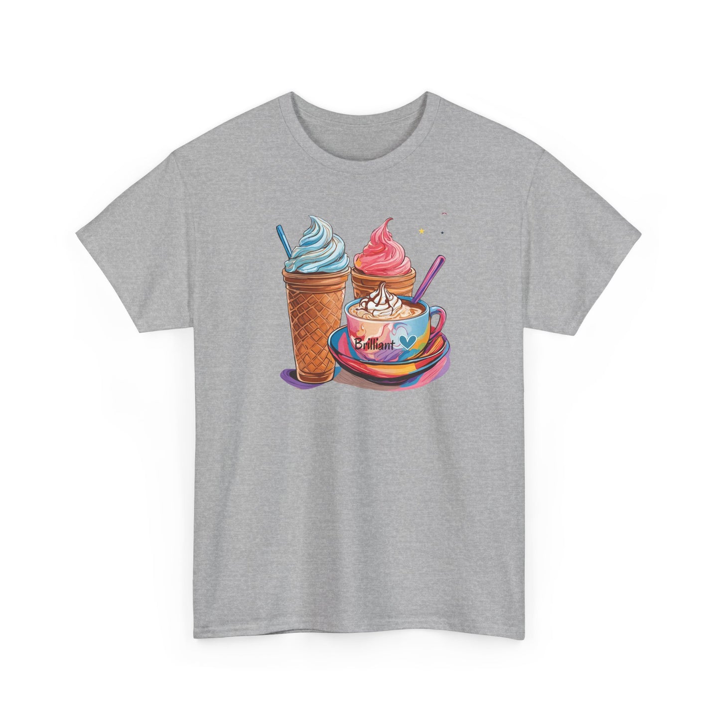 Brilliant Ice Cream Unisex Heavy Cotton Tee - Perfect for Summer Fun