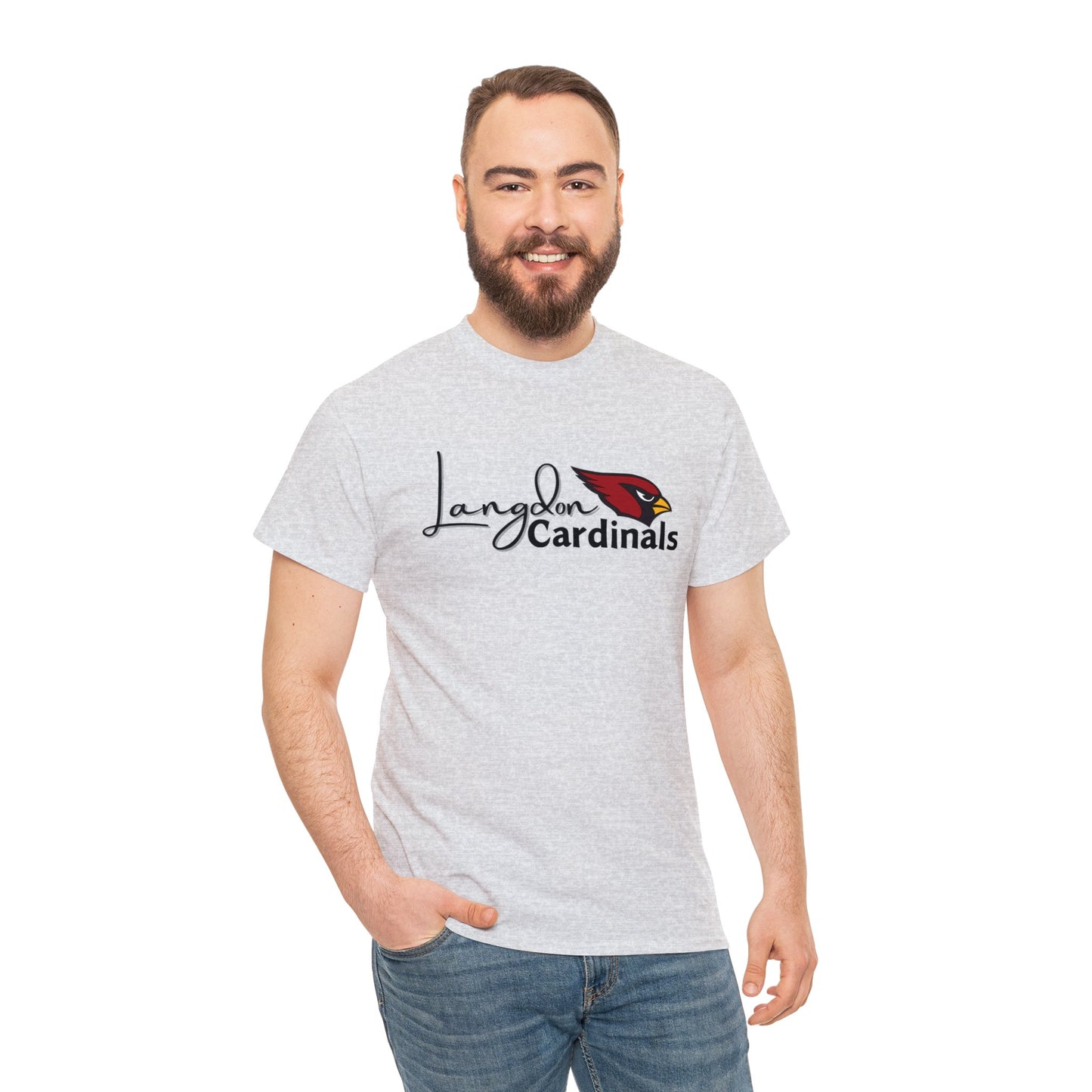 Langdon Cardinal logo2 Heavy Cotton Tee