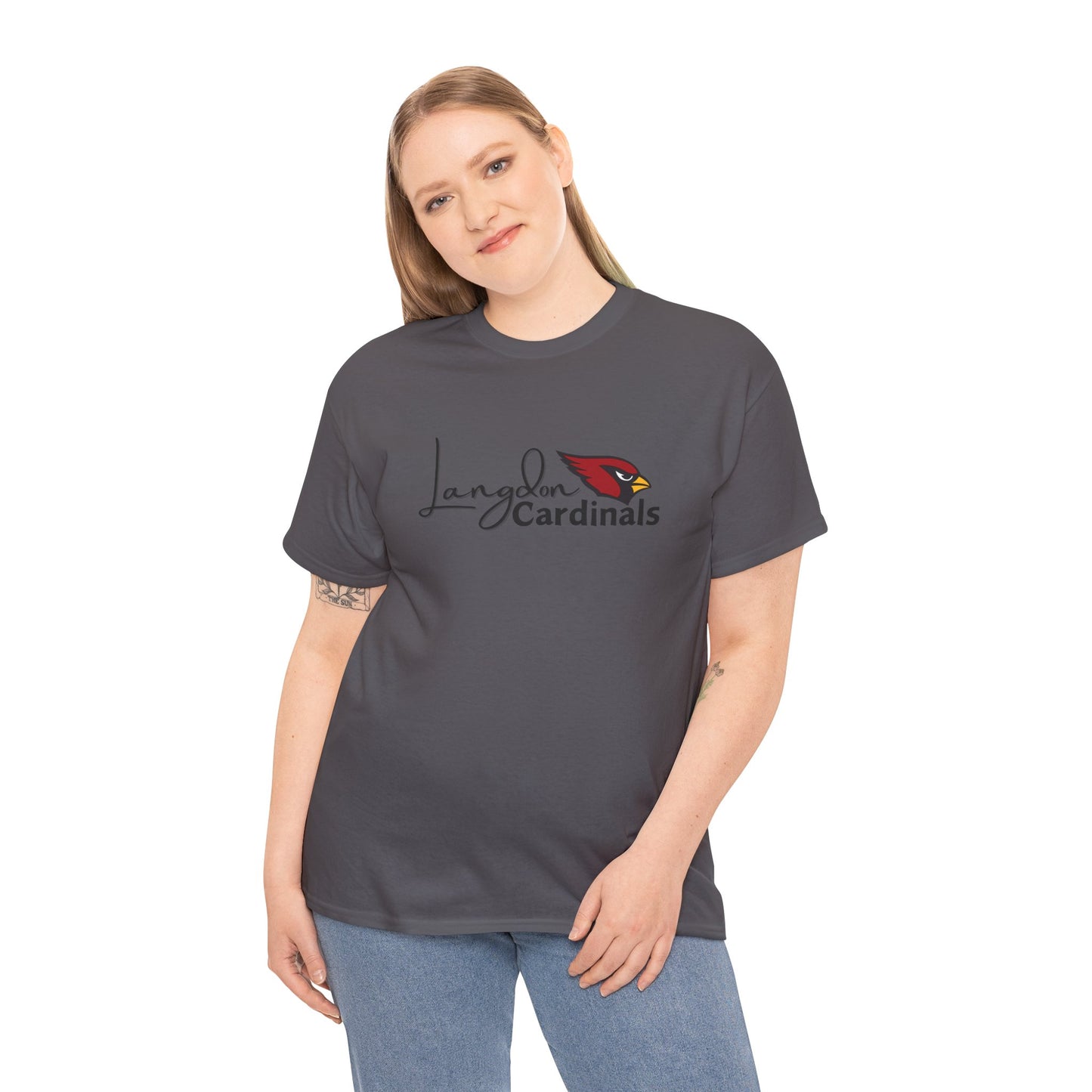 Langdon Cardinal Logo Adult Heavy Cotton Tee