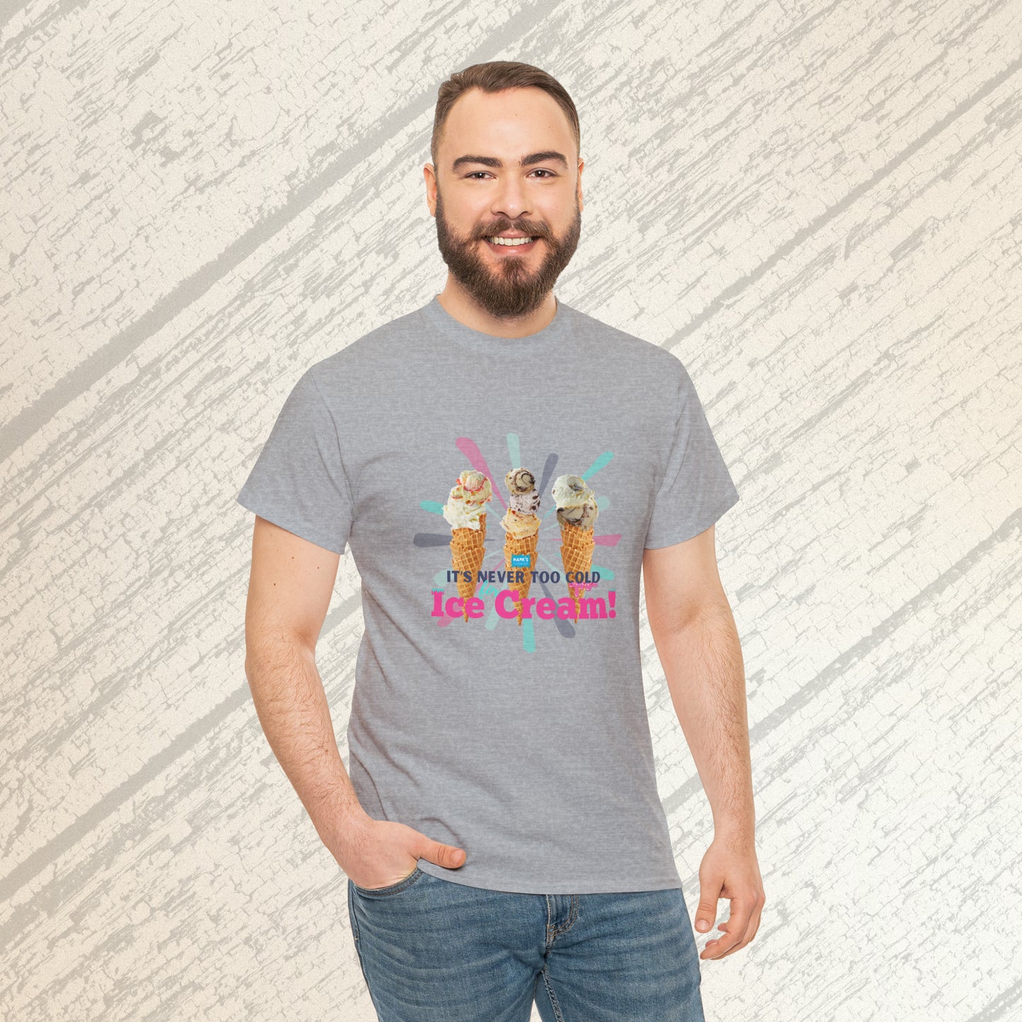 It's never too cold for ice cream. Adult Heavy Cotton Tee