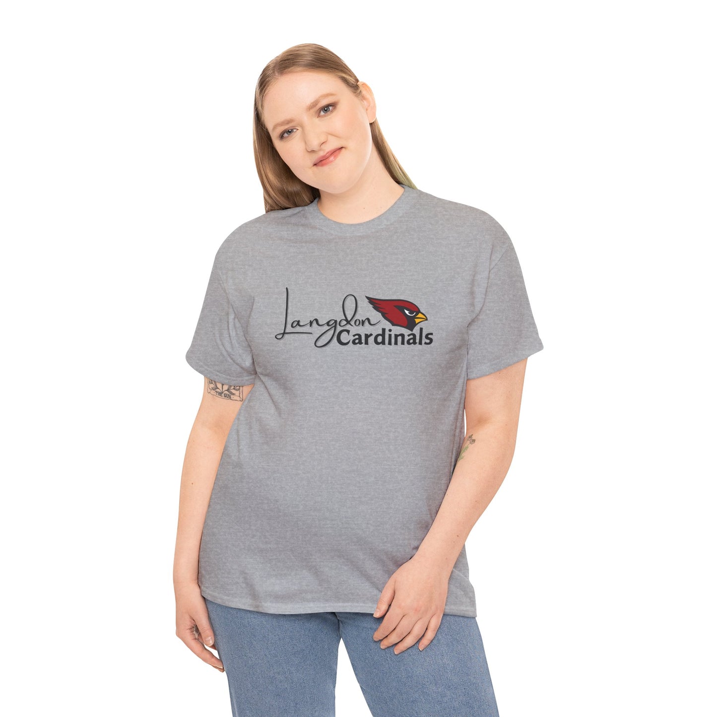 Langdon Cardinal Logo Adult Heavy Cotton Tee