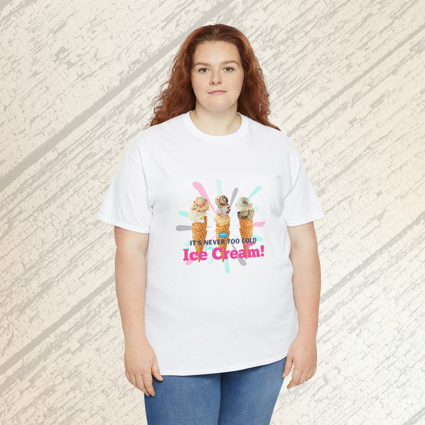 It's never too cold for ice cream. Adult Heavy Cotton Tee