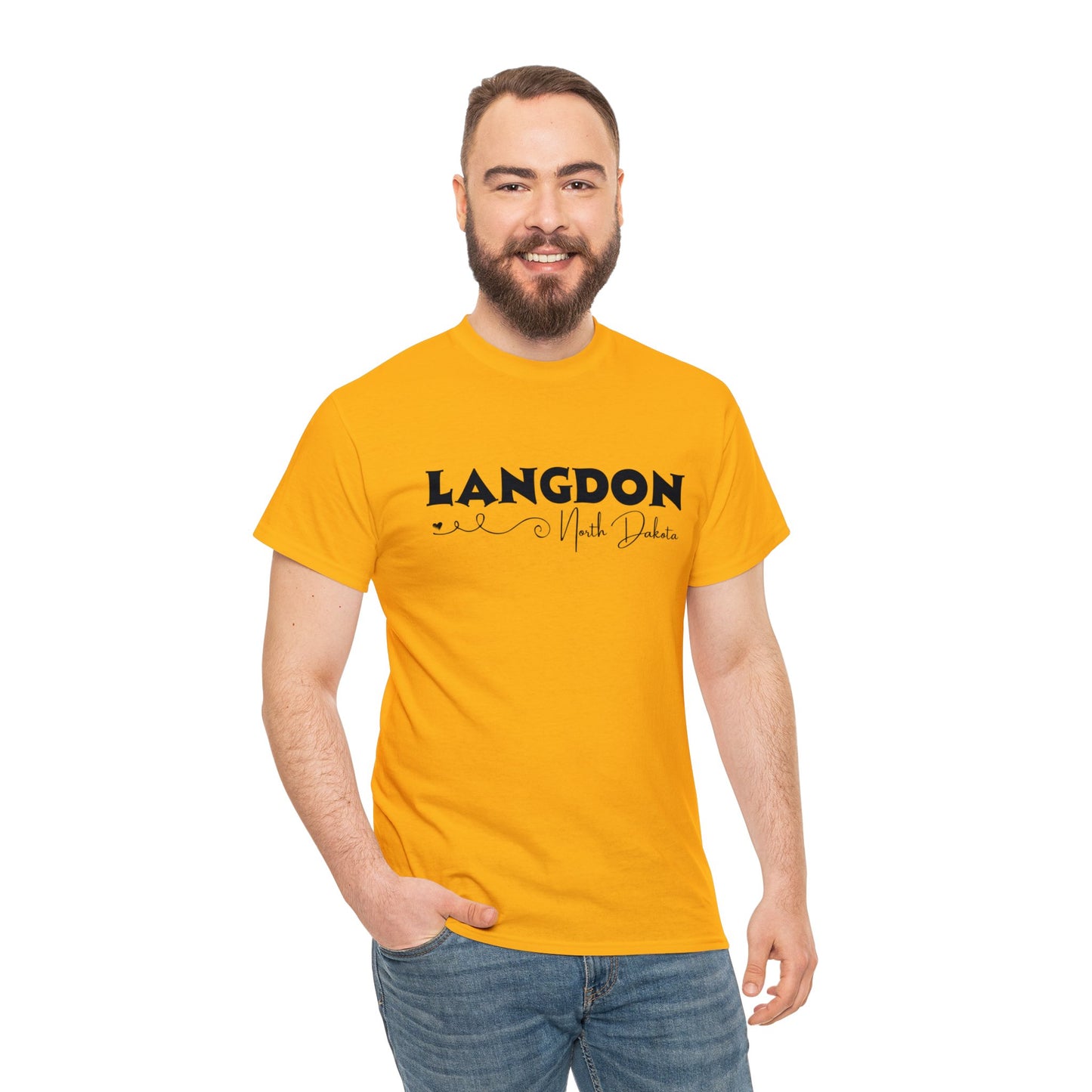 Langdon ND Adult Heavy Cotton Tee