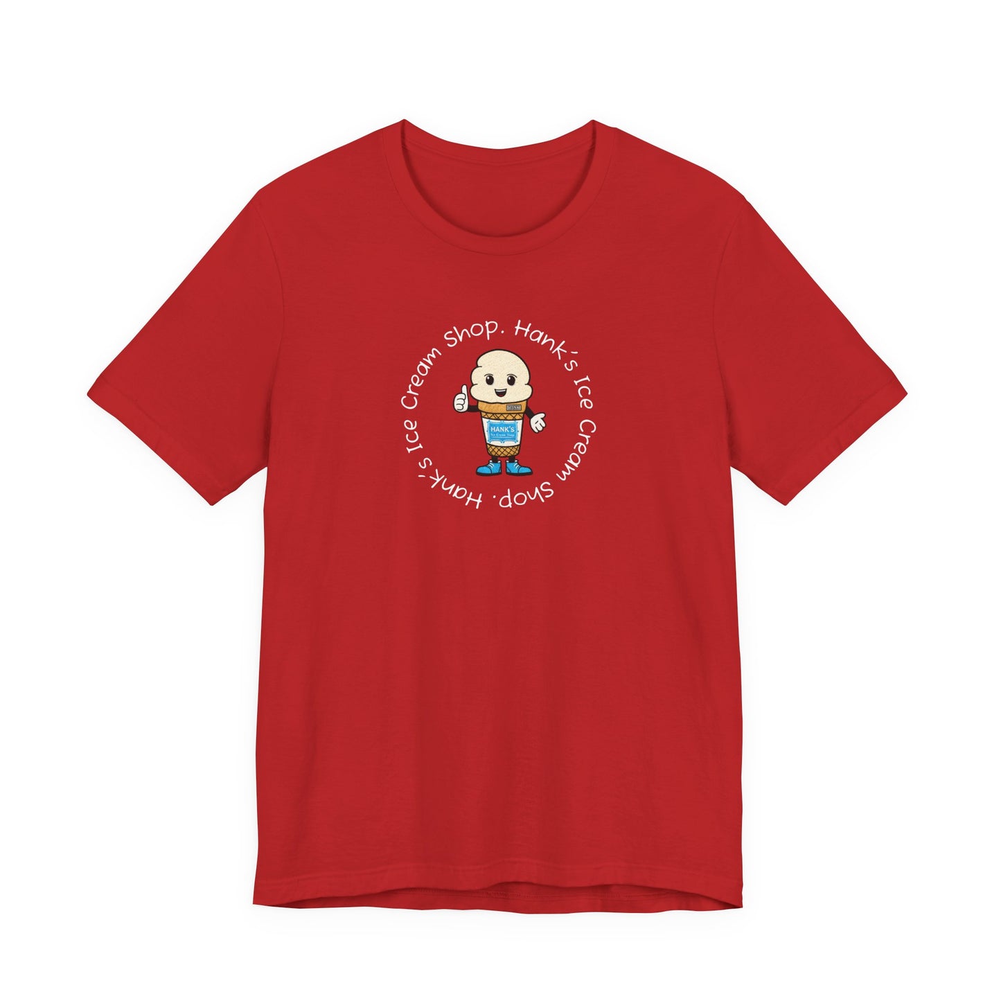 Hank's Ice Cream Shop T-Shirt — Cute Cartoon Scoop Logo Tee