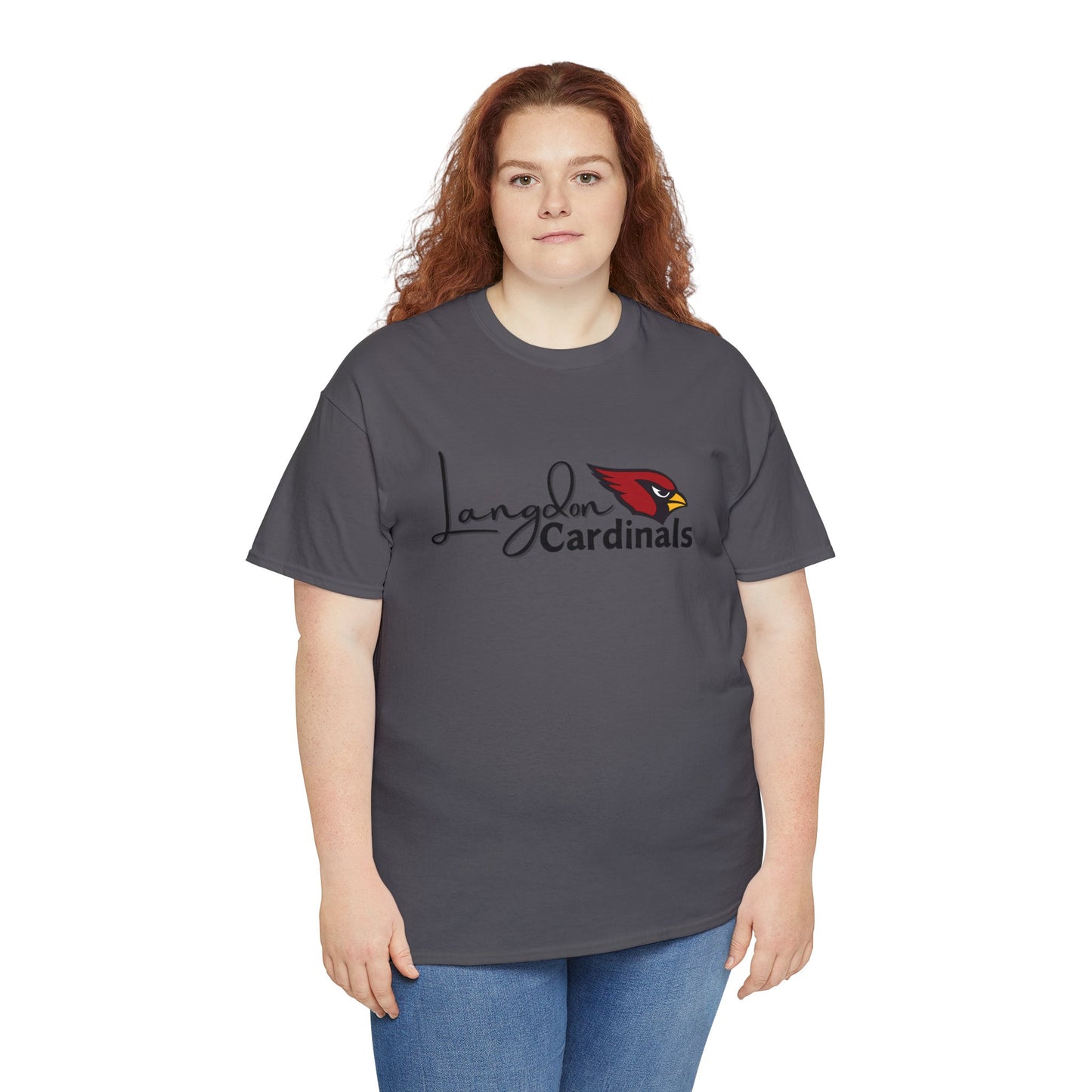 Langdon Cardinal logo2 Heavy Cotton Tee