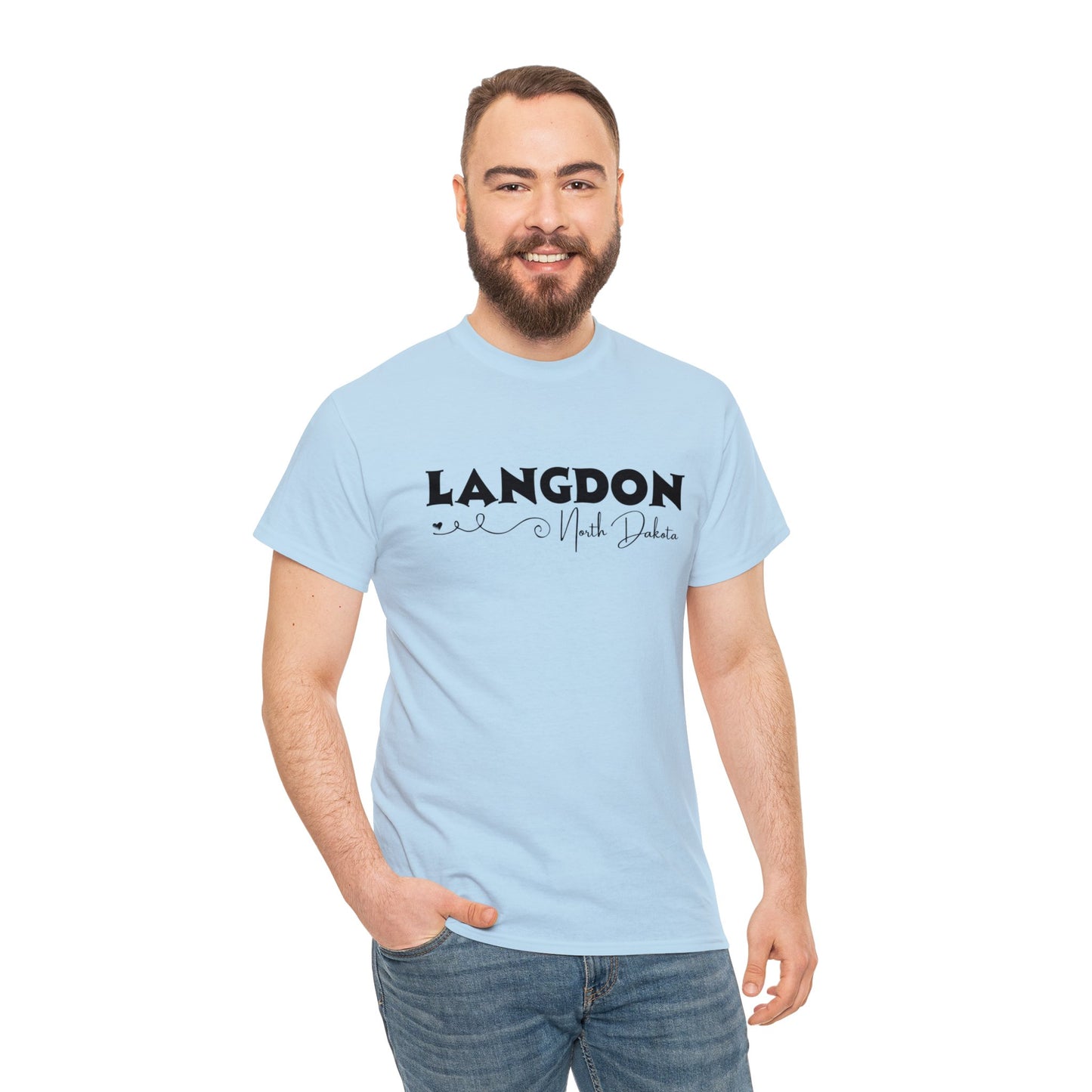 Langdon ND Adult Heavy Cotton Tee