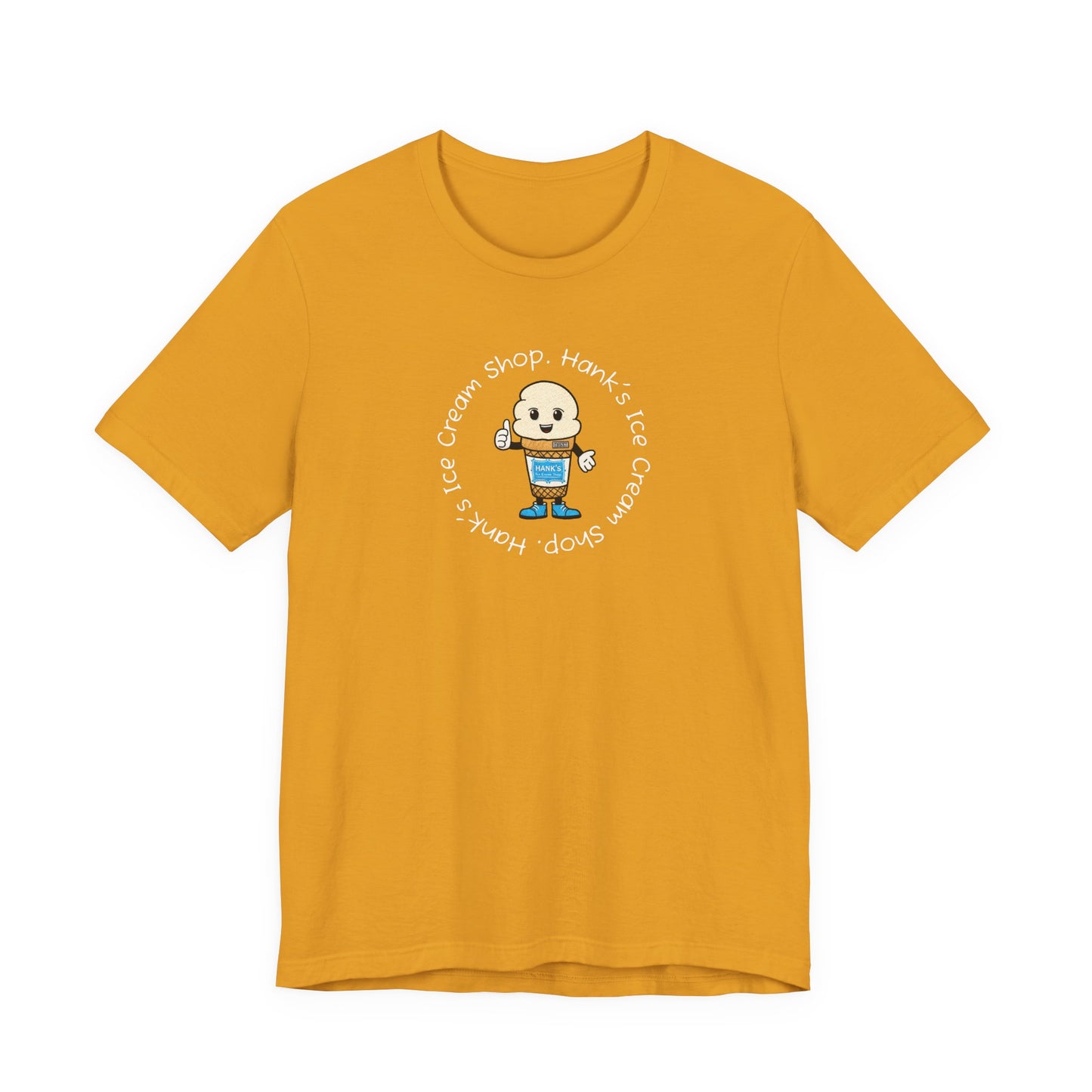 Hank's Ice Cream Shop T-Shirt — Cute Cartoon Scoop Logo Tee