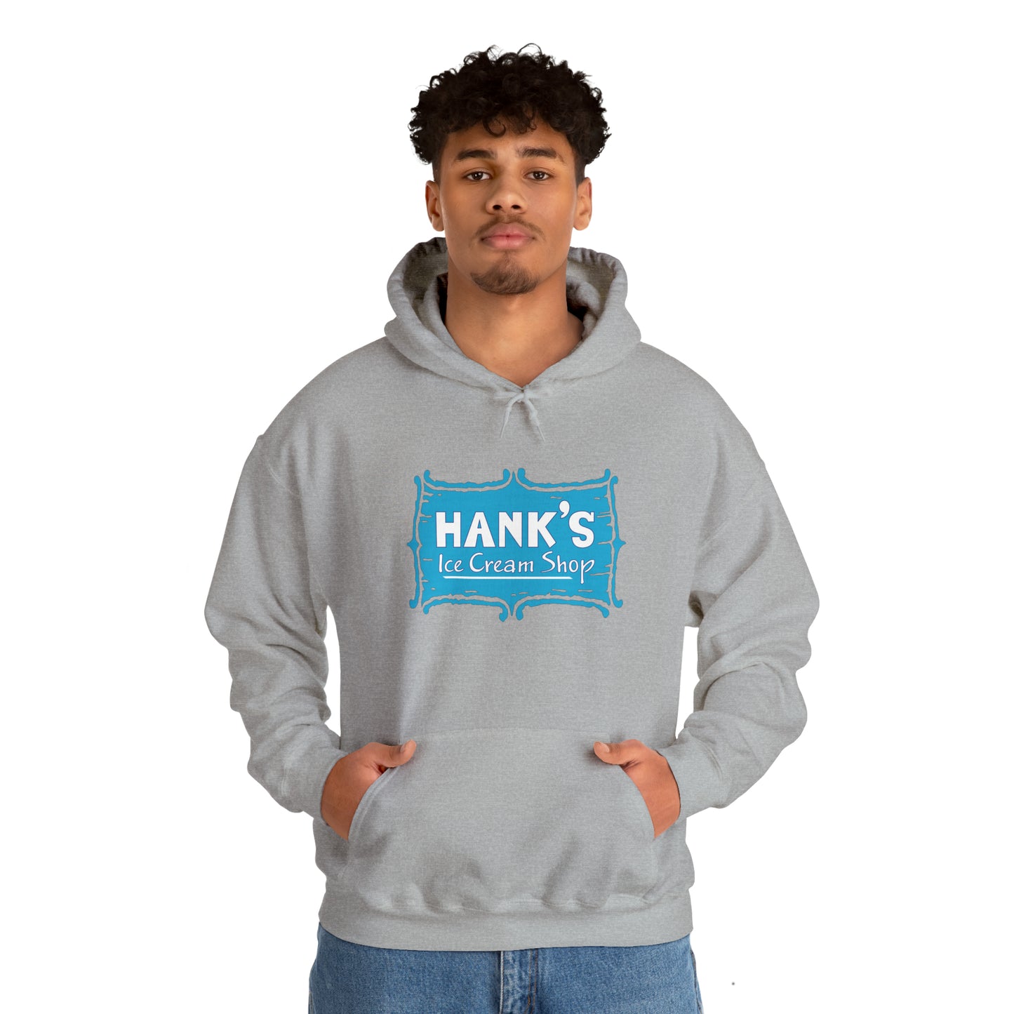 Hank’s Logo, front only. Adult Heavy Blend™ Hooded Sweatshirt