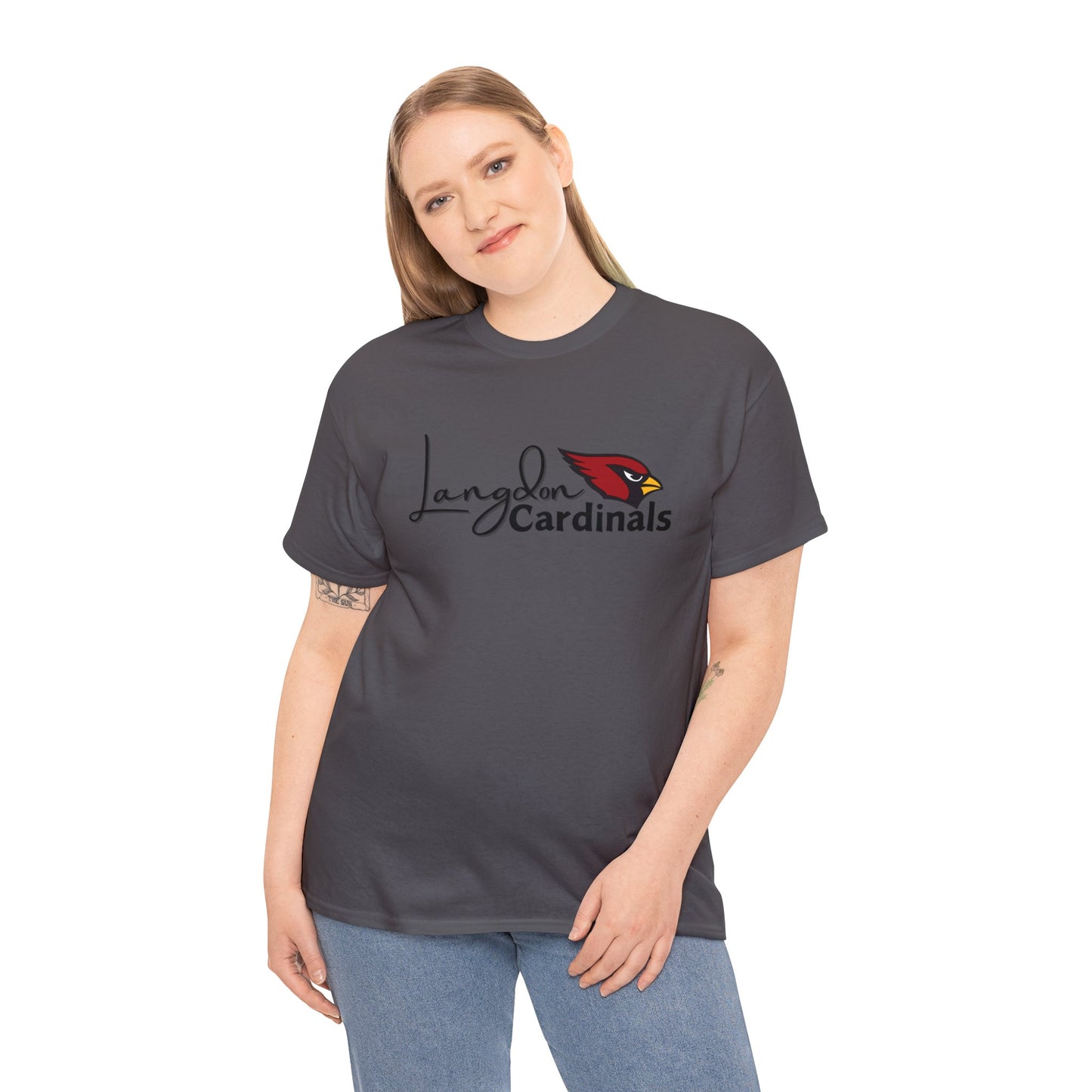 Langdon Cardinal logo2 Heavy Cotton Tee