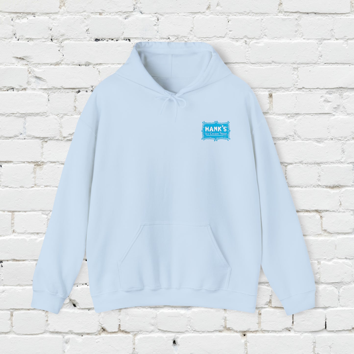 Hank's Hoodie double logo. Adult Heavy Blend™ Hooded Sweatshirt