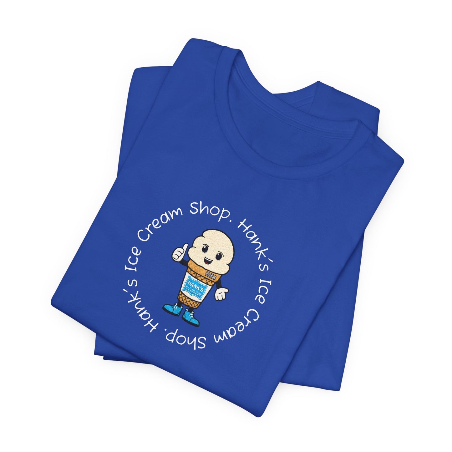 Hank's Ice Cream Shop T-Shirt — Cute Cartoon Scoop Logo Tee