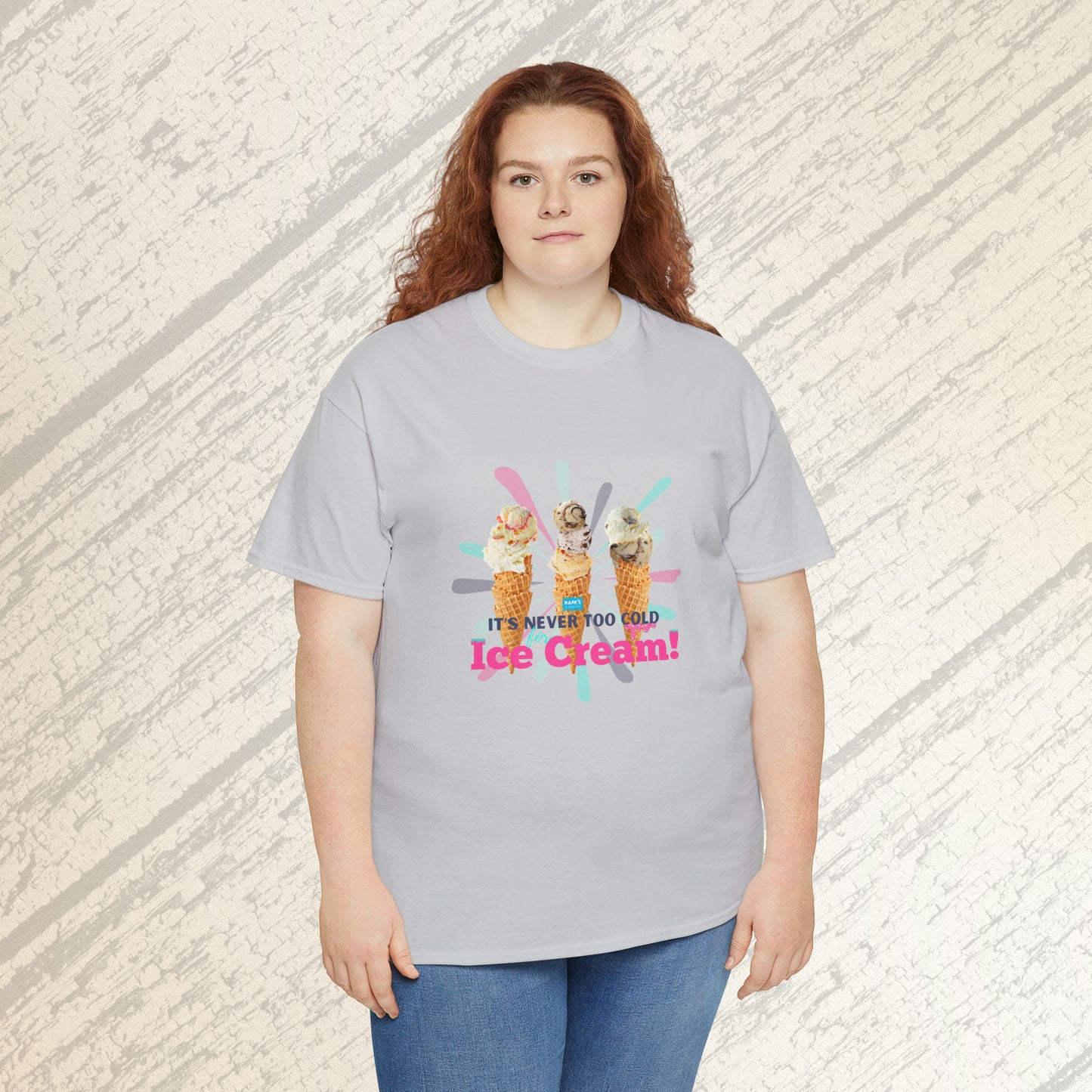 It's never too cold for ice cream. Adult Heavy Cotton Tee