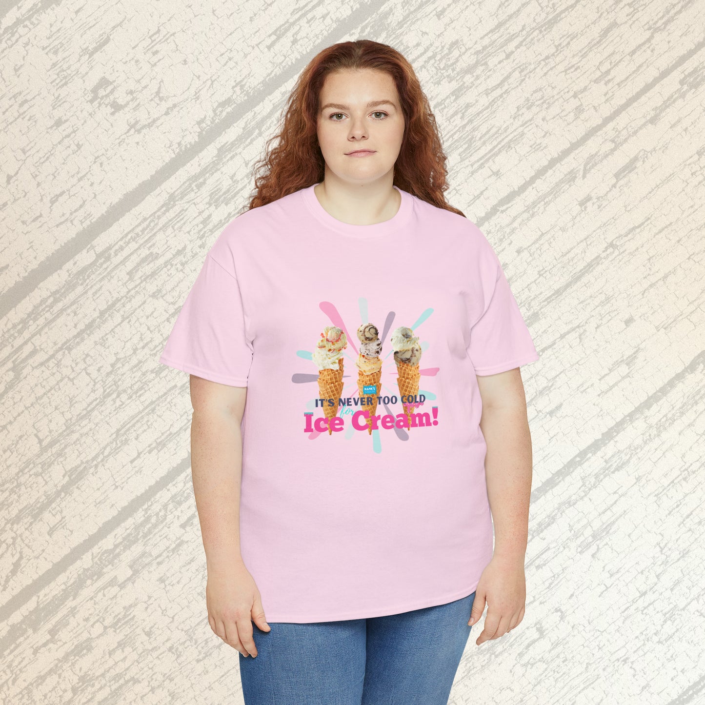 It's never too cold for ice cream. Adult Heavy Cotton Tee