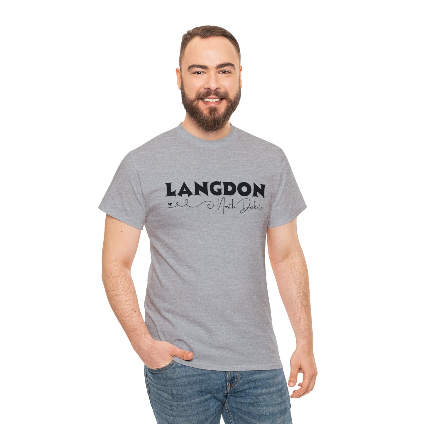 Langdon ND Adult Heavy Cotton Tee