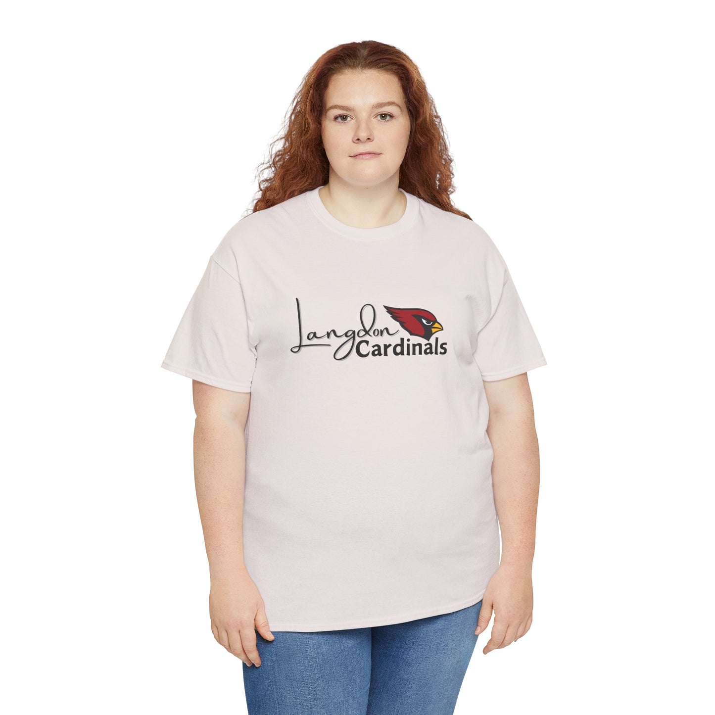 Langdon Cardinal Logo Adult Heavy Cotton Tee