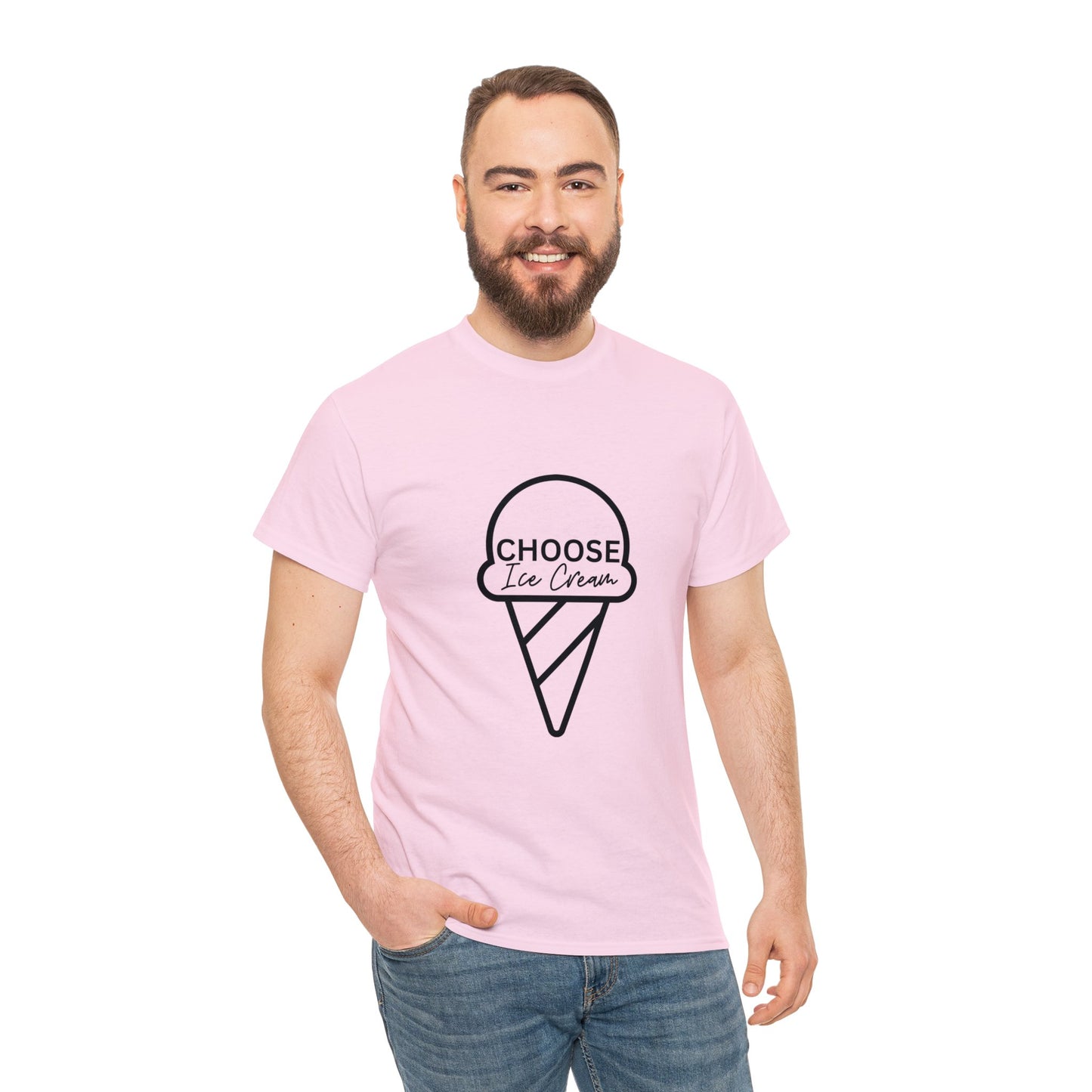 Choose Ice Cream. Adult Heavy Cotton Tee