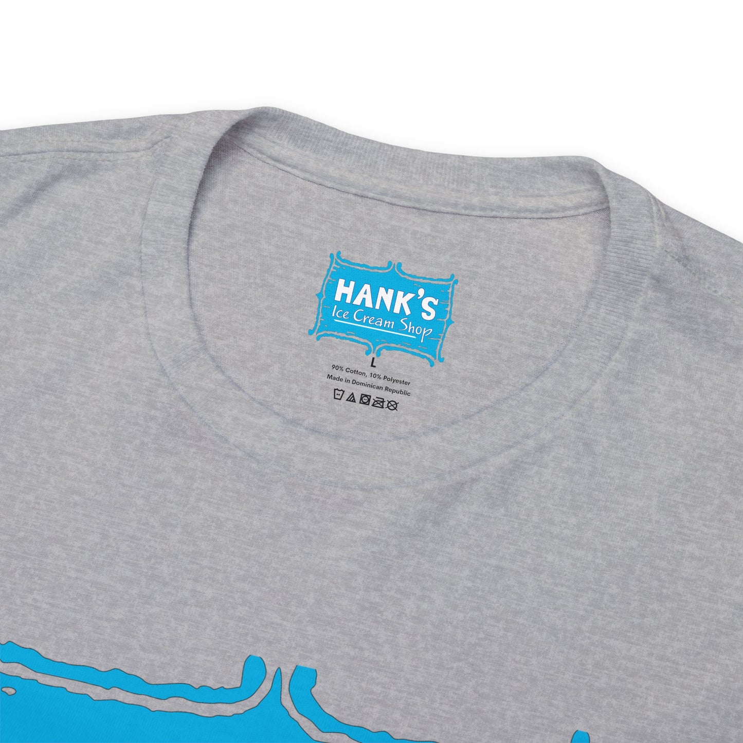 Hank's Logo with Ice Cream. Adult Heavy Cotton Tee