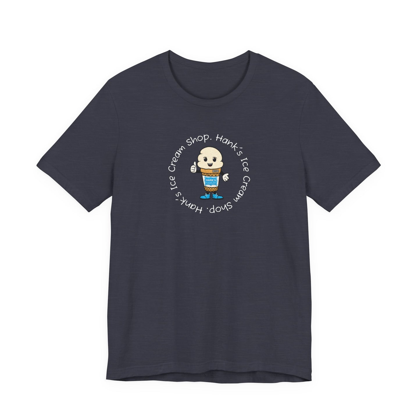 Hank's Ice Cream Shop T-Shirt — Cute Cartoon Scoop Logo Tee