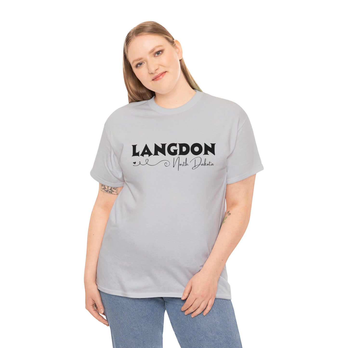 Langdon ND Adult Heavy Cotton Tee