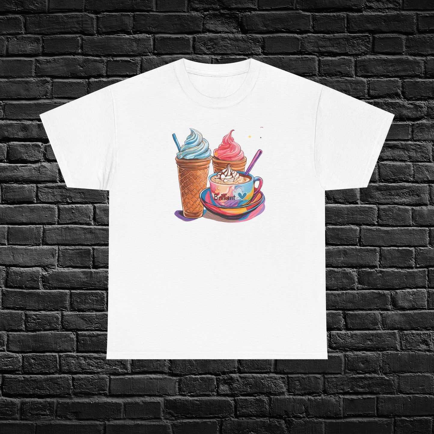 Brilliant Ice Cream Unisex Heavy Cotton Tee - Perfect for Summer Fun