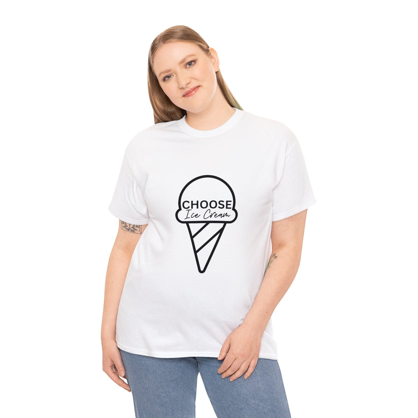 Choose Ice Cream. Adult Heavy Cotton Tee