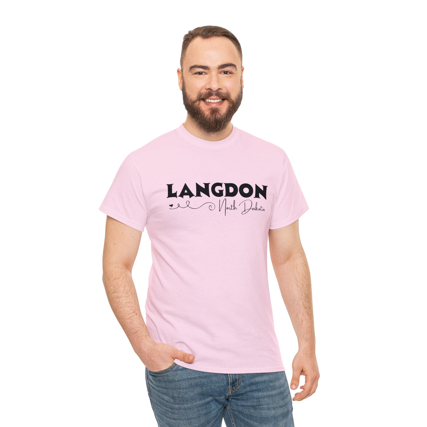 Langdon ND Adult Heavy Cotton Tee