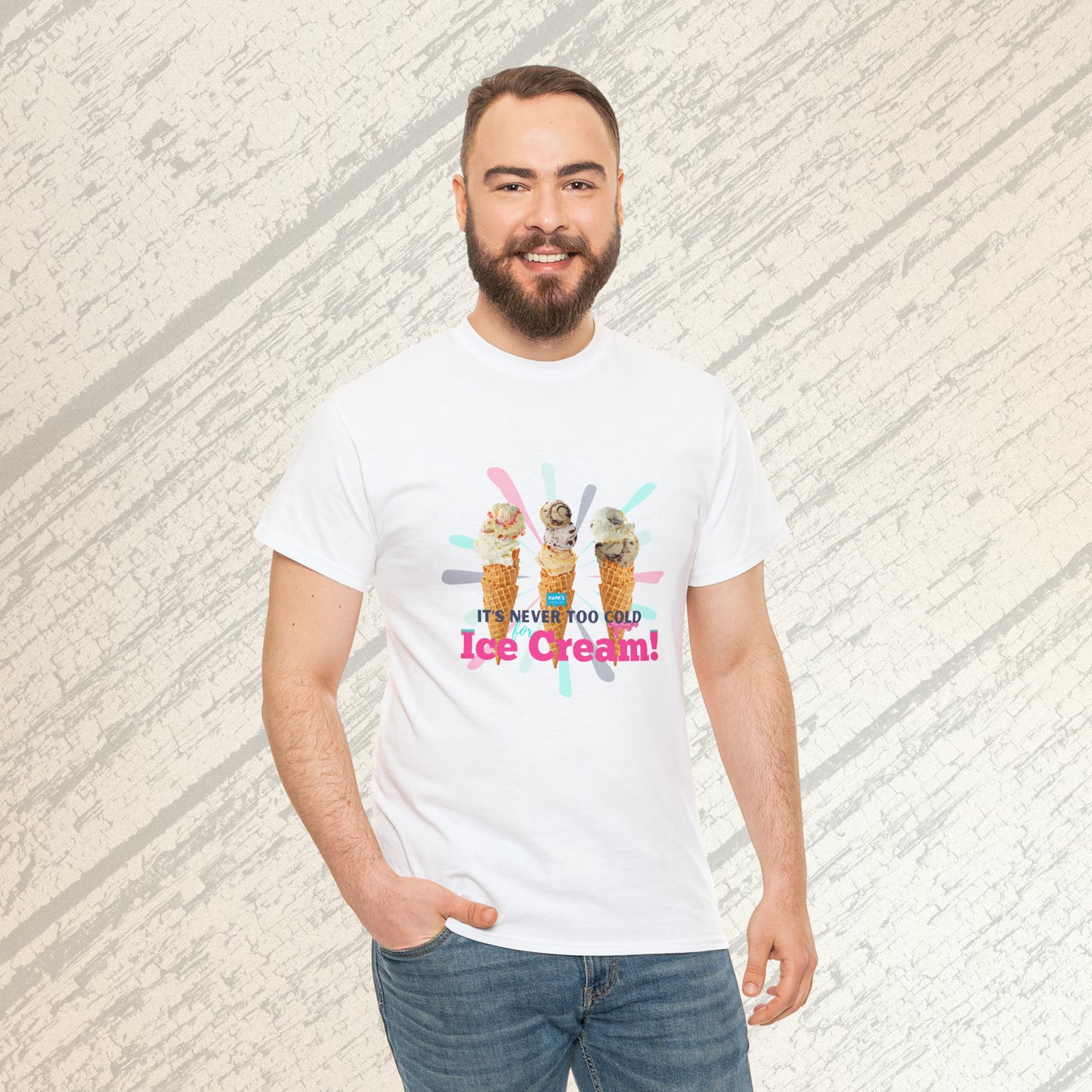 It's never too cold for ice cream. Adult Heavy Cotton Tee