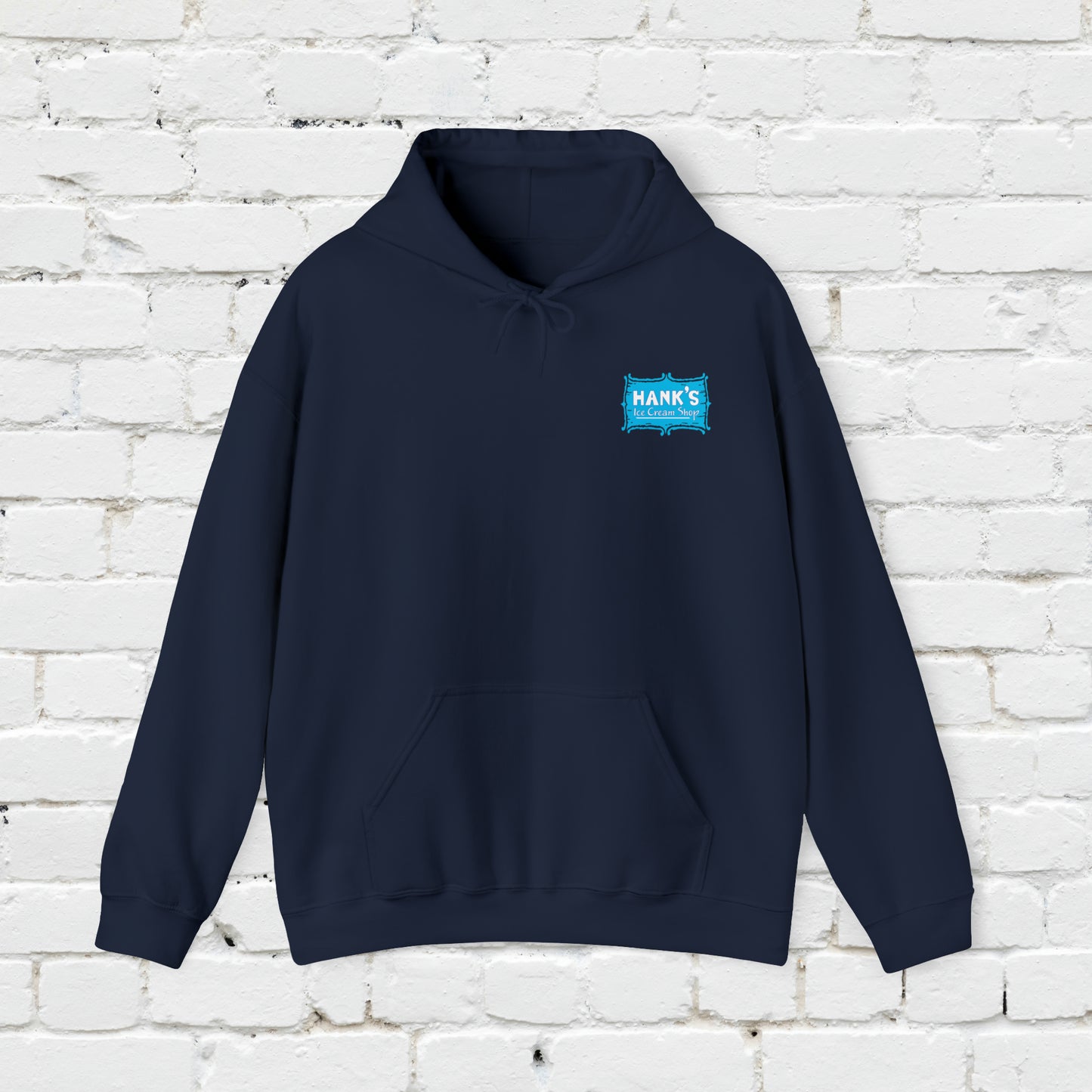 Hank's Hoodie double logo. Adult Heavy Blend™ Hooded Sweatshirt