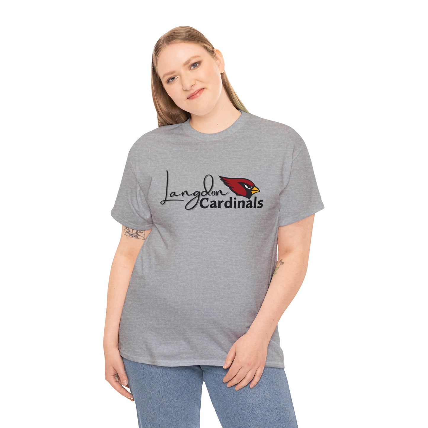 Langdon Cardinal logo2 Heavy Cotton Tee