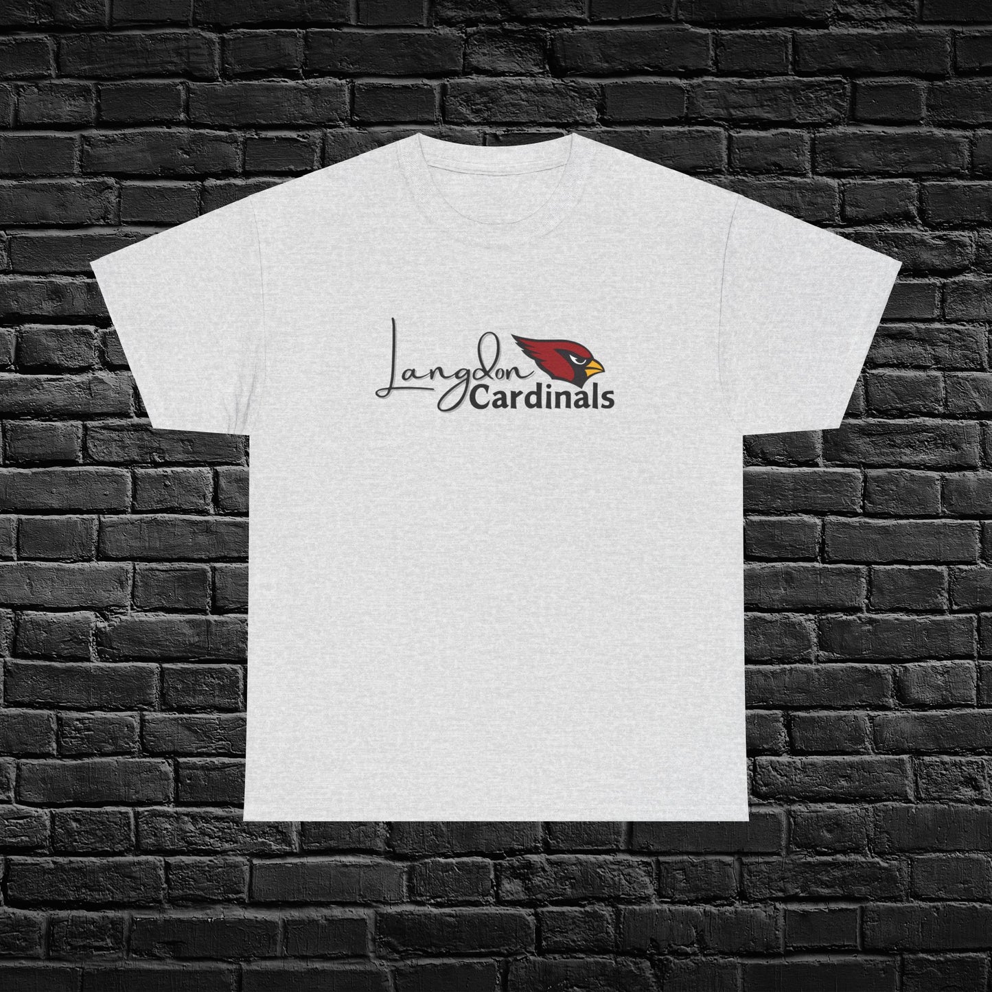 Langdon Cardinal Logo Adult Heavy Cotton Tee