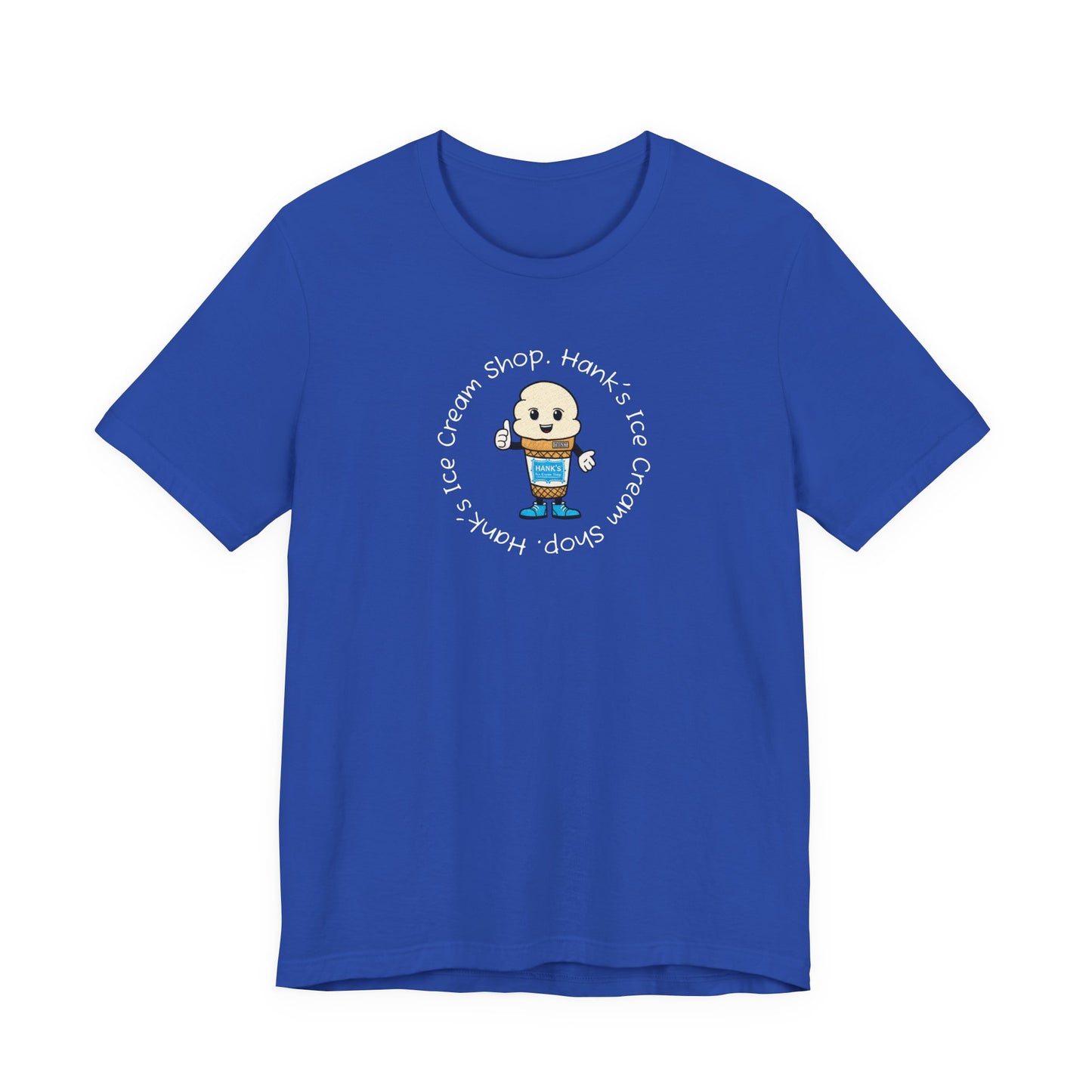 Hank's Ice Cream Shop T-Shirt — Cute Cartoon Scoop Logo Tee