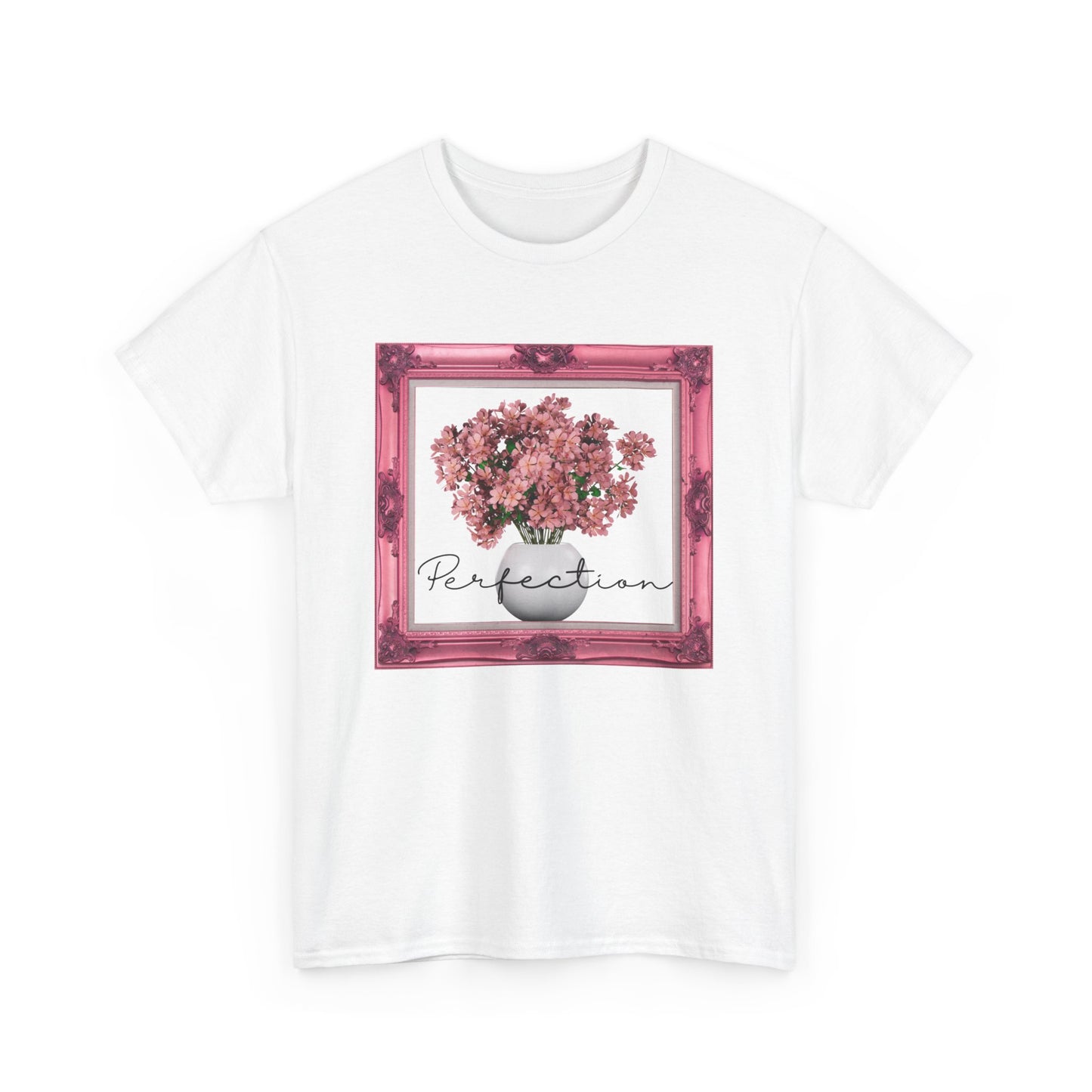 Flower Frame Unisex Heavy Cotton Tee - 'Perfection' Design