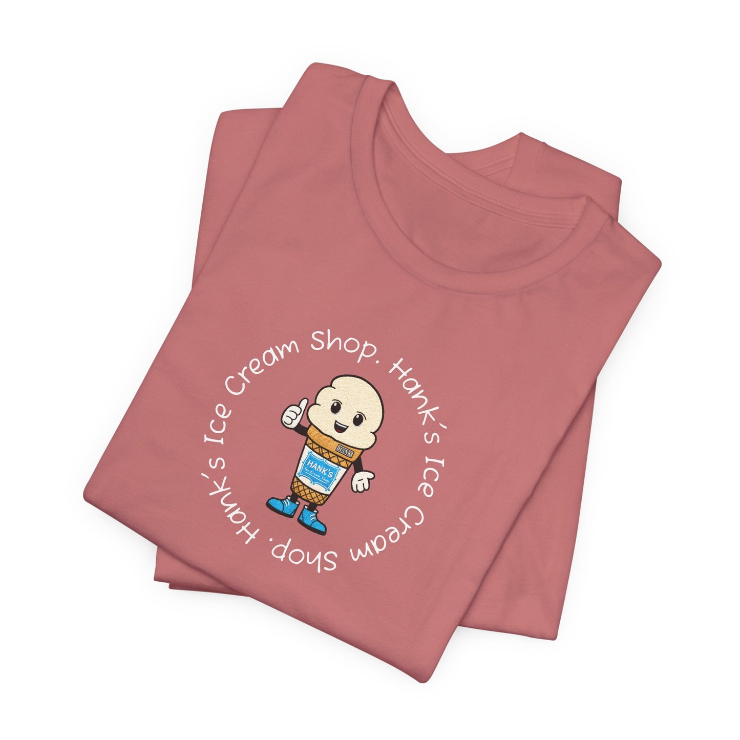 Hank's Ice Cream Shop T-Shirt — Cute Cartoon Scoop Logo Tee