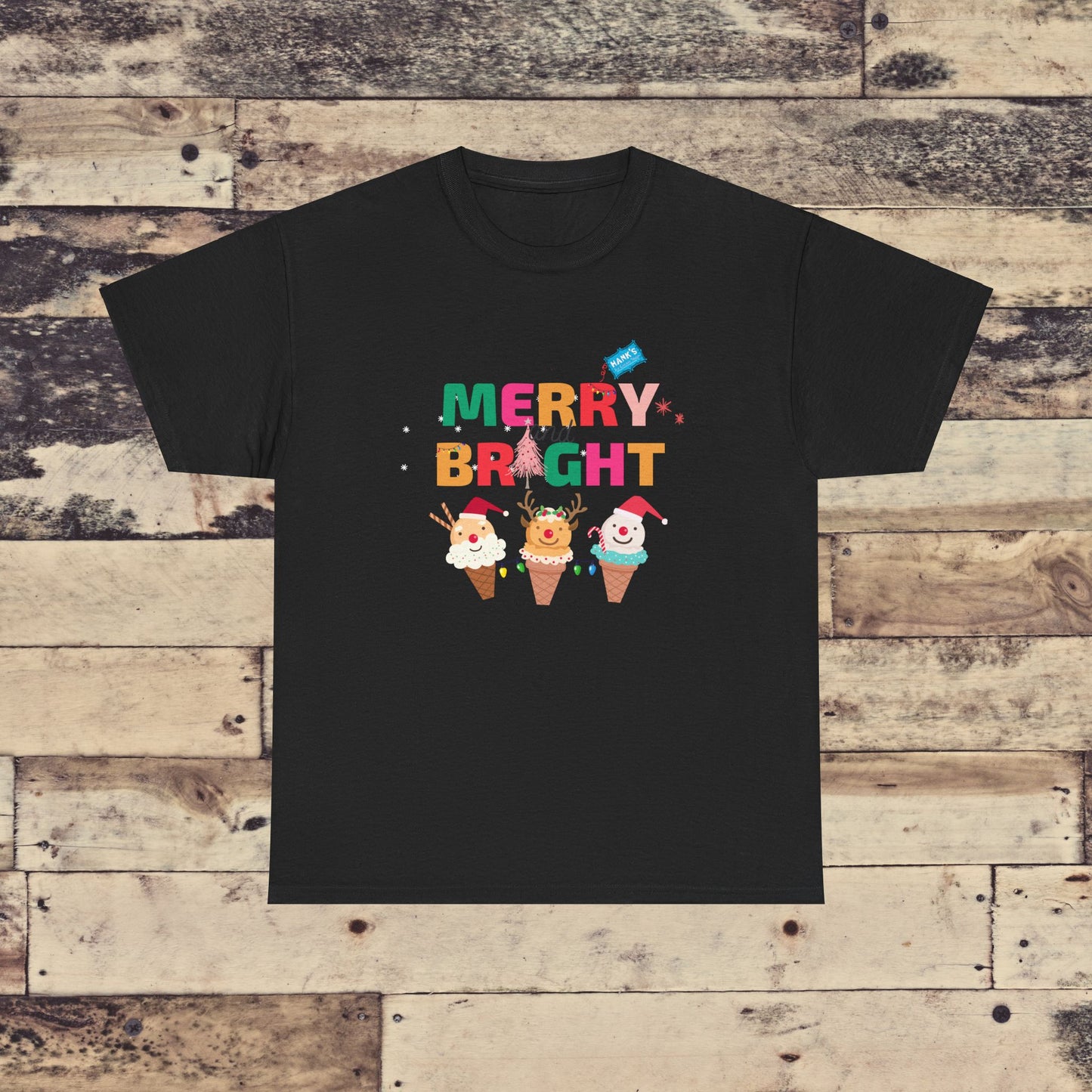 Merry and Bright. Adult Heavy Cotton Tee