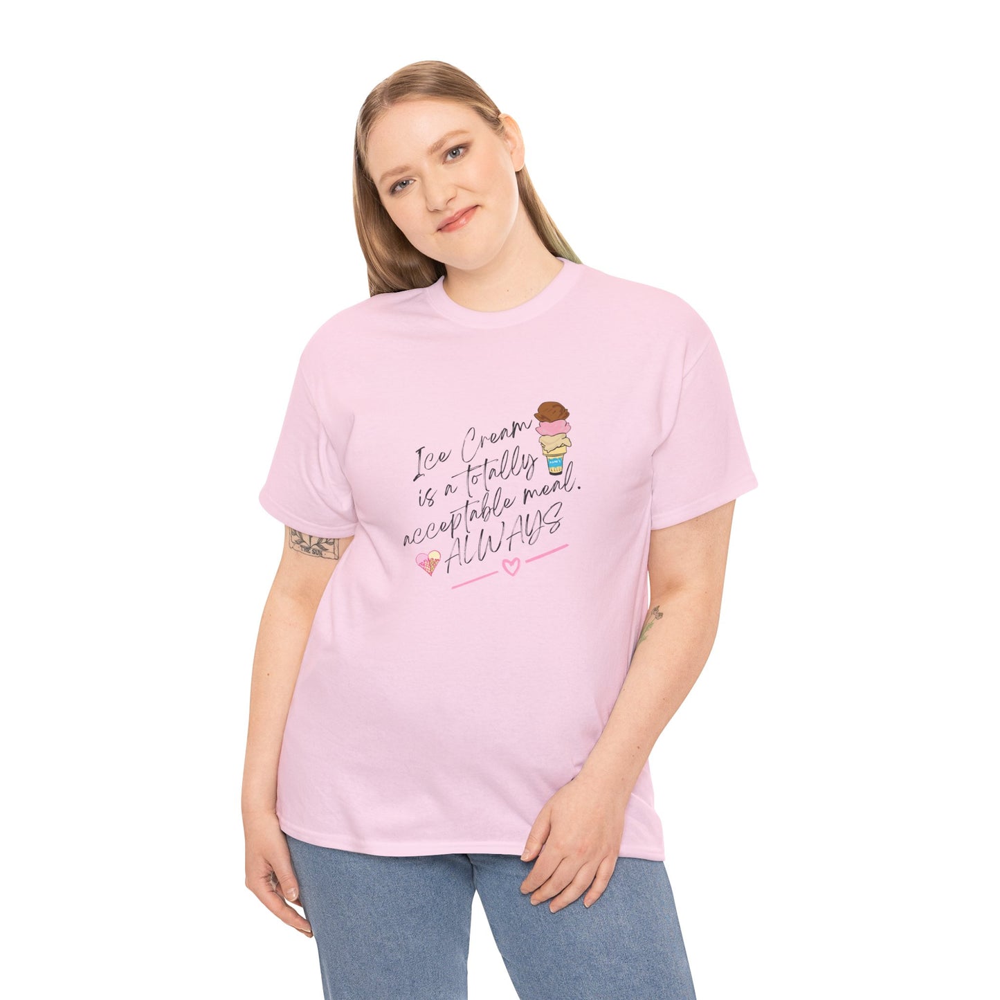 Ice cream is a totally acceptable meal. Adult Heavy Cotton Tee