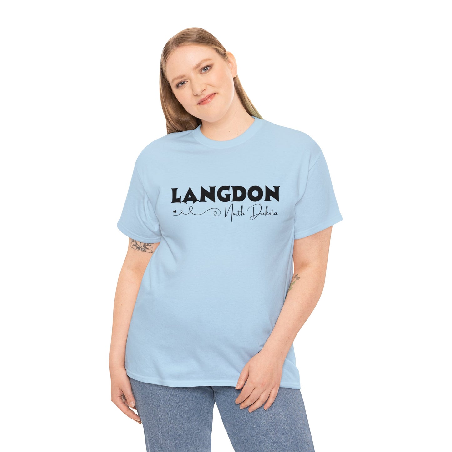 Langdon ND Adult Heavy Cotton Tee