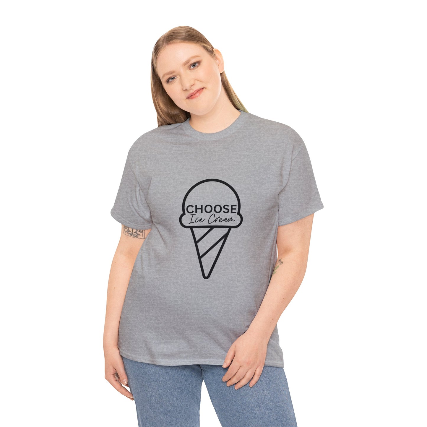 Choose Ice Cream. Adult Heavy Cotton Tee