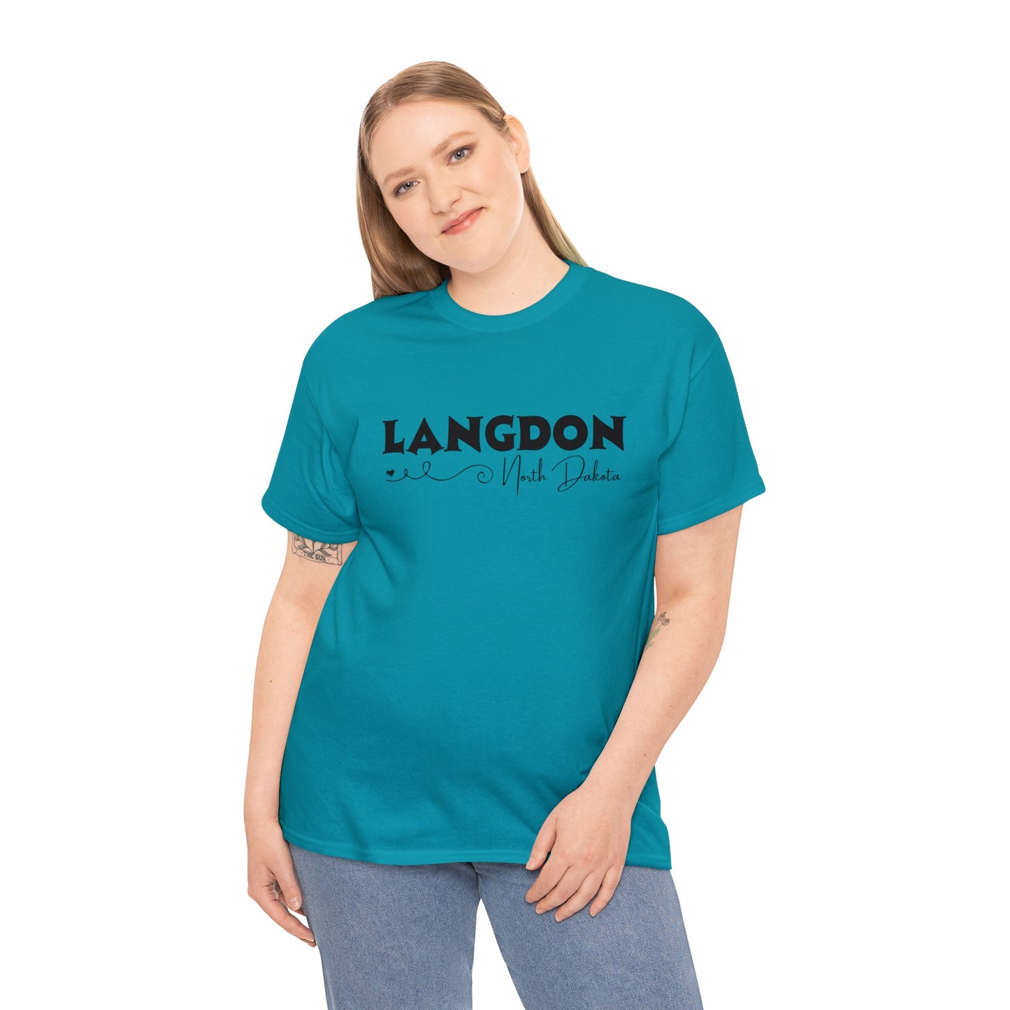 Langdon ND Adult Heavy Cotton Tee