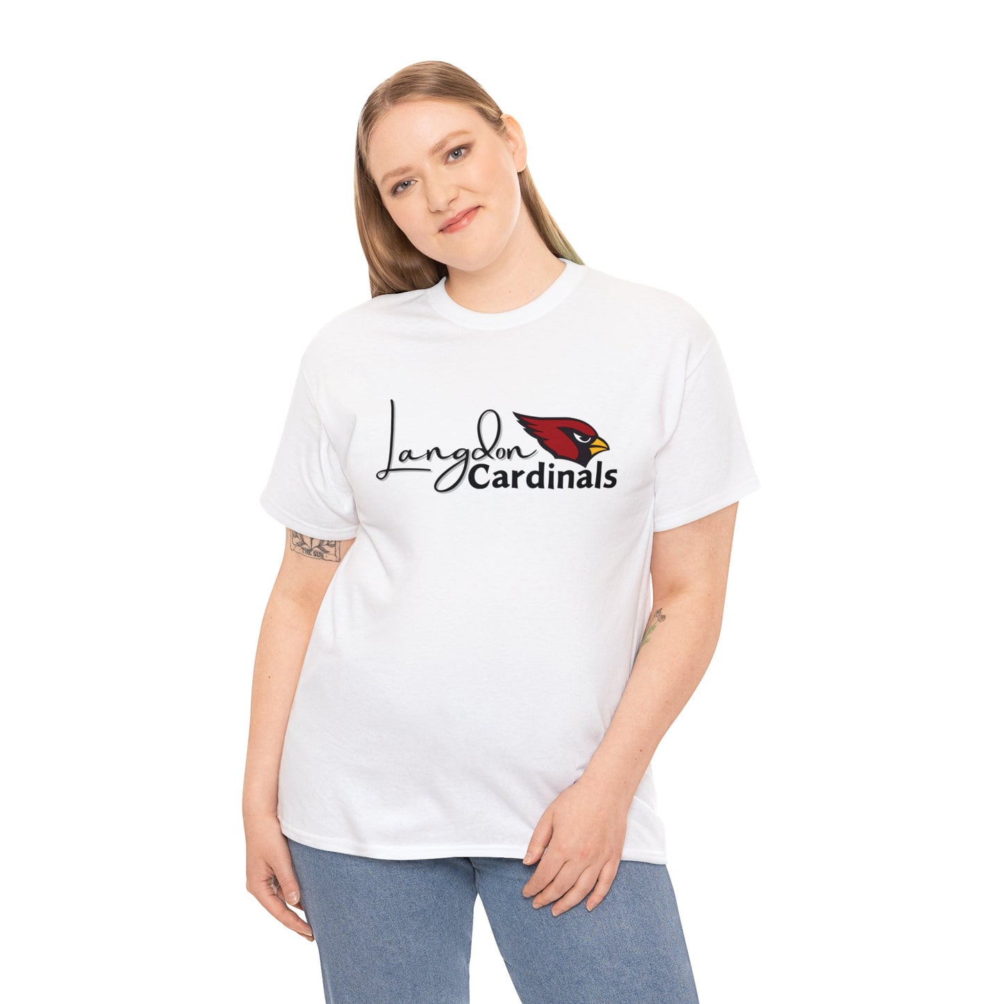 Langdon Cardinal logo2 Heavy Cotton Tee