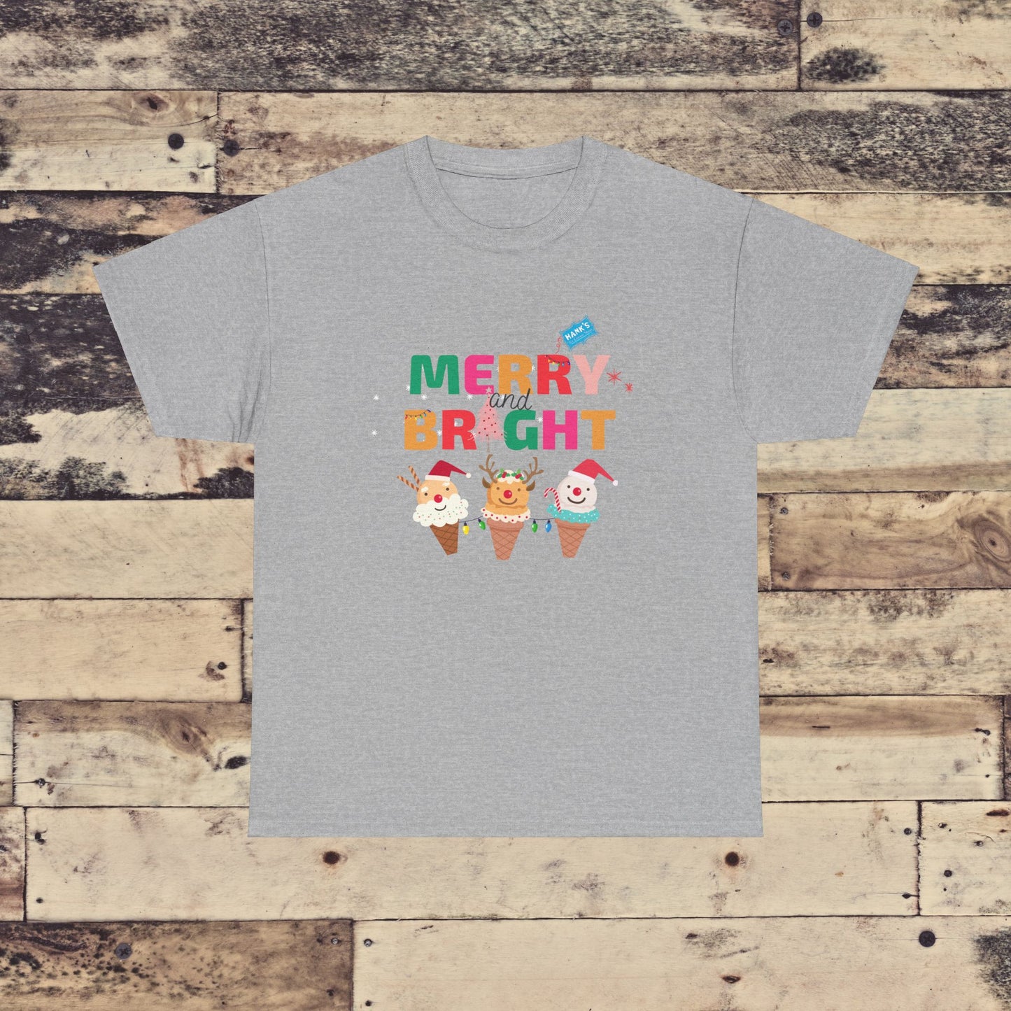 Merry and Bright. Adult Heavy Cotton Tee