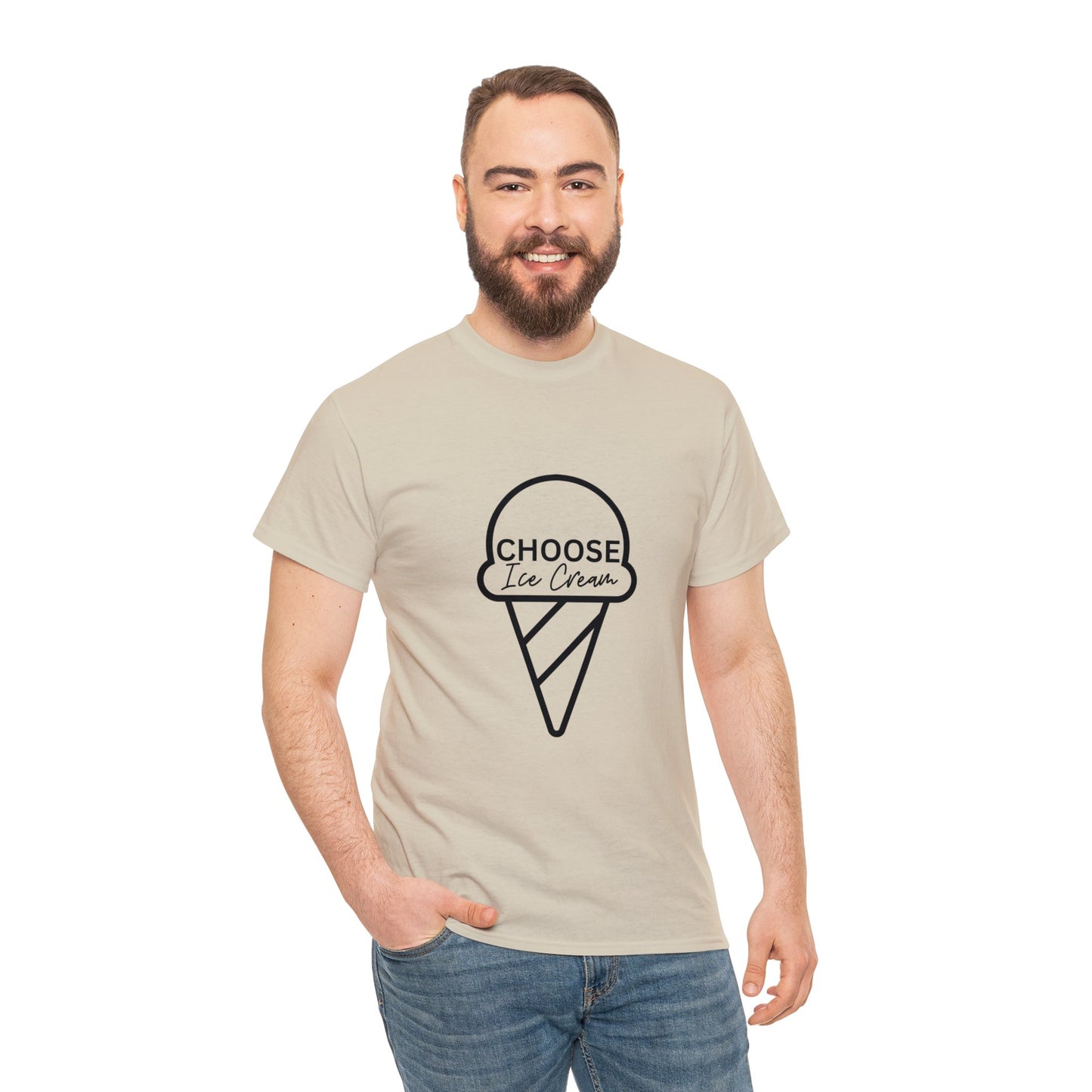 Choose Ice Cream. Adult Heavy Cotton Tee