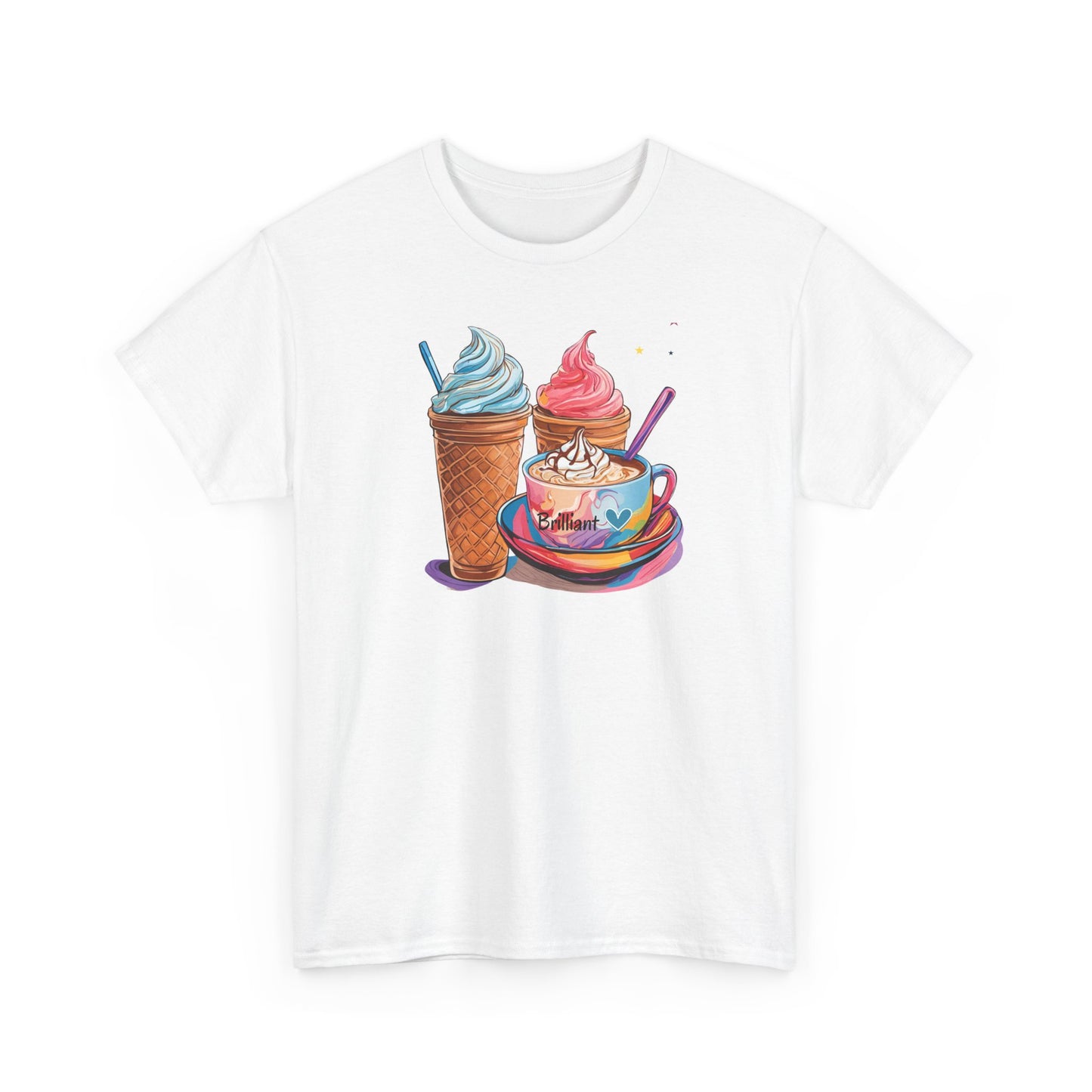 Brilliant Ice Cream Unisex Heavy Cotton Tee - Perfect for Summer Fun