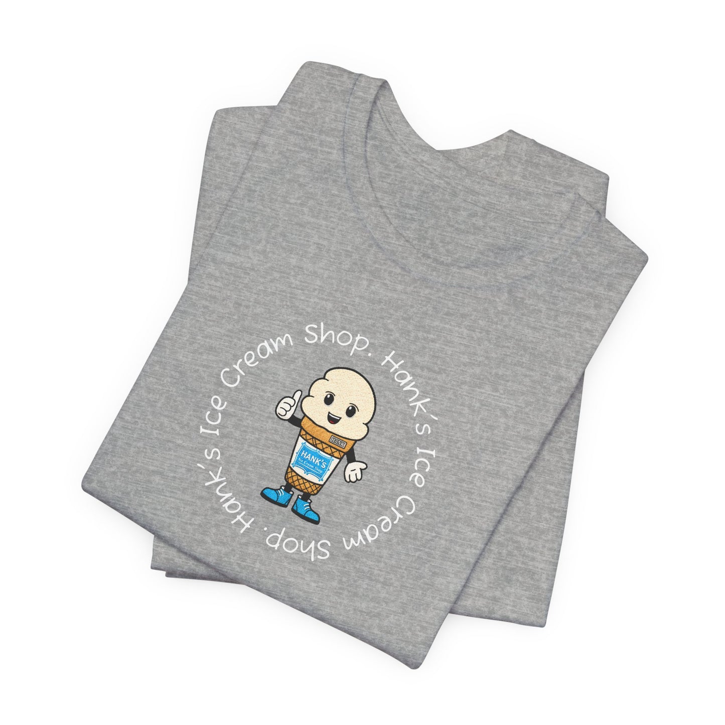 Hank's Ice Cream Shop T-Shirt — Cute Cartoon Scoop Logo Tee