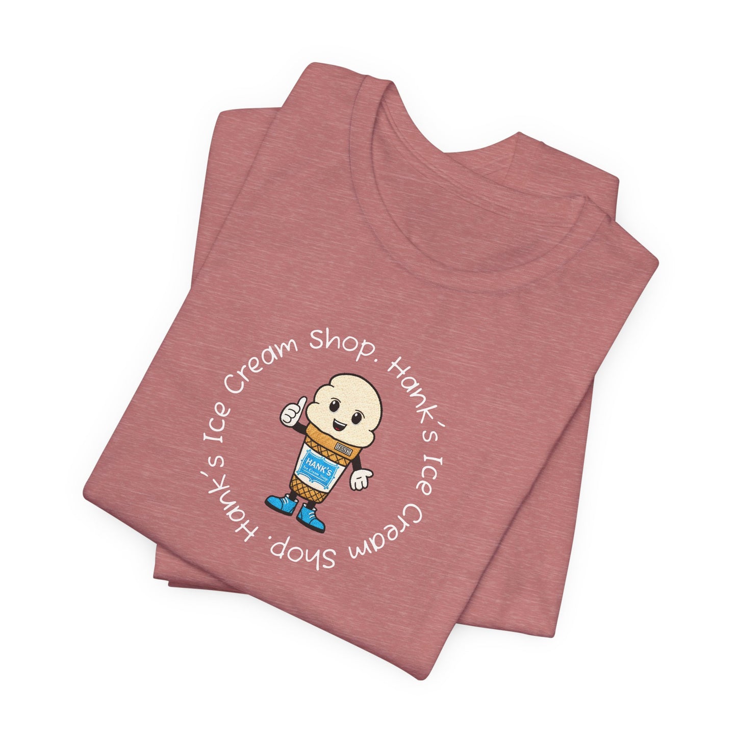 Hank's Ice Cream Shop T-Shirt — Cute Cartoon Scoop Logo Tee