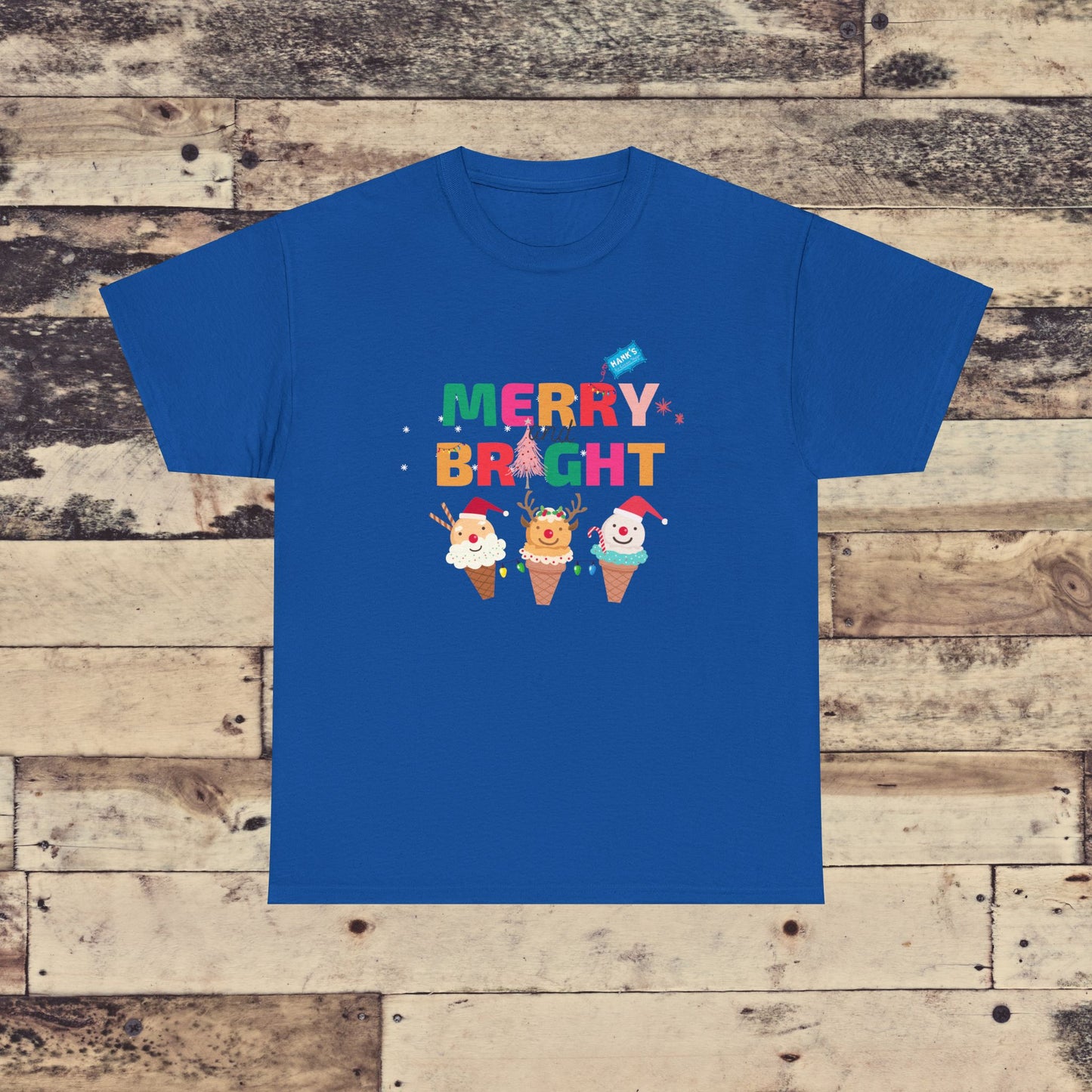 Merry and Bright. Adult Heavy Cotton Tee