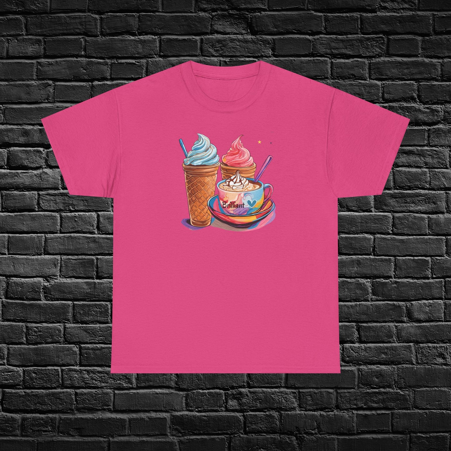 Brilliant Ice Cream Unisex Heavy Cotton Tee - Perfect for Summer Fun