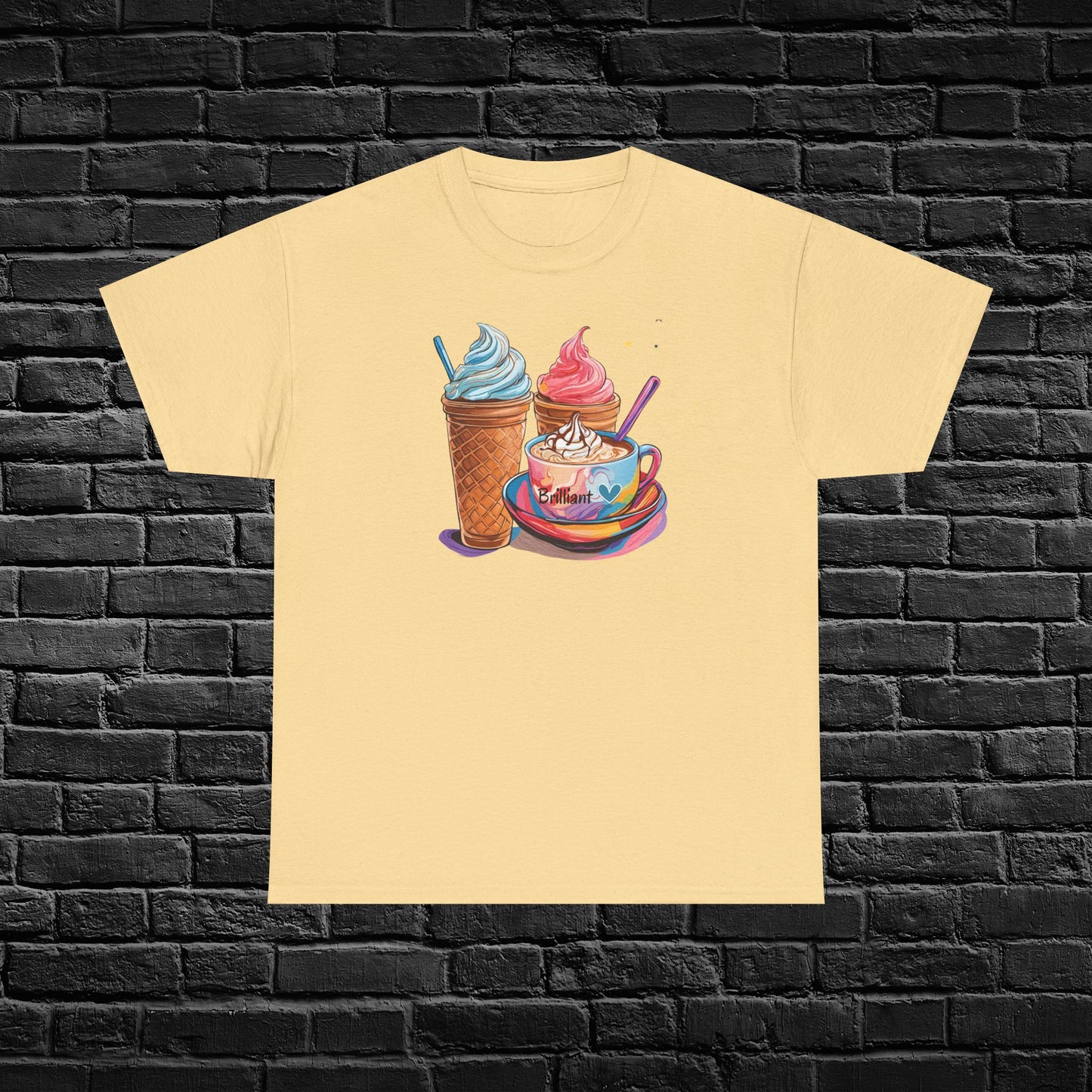 Brilliant Ice Cream Unisex Heavy Cotton Tee - Perfect for Summer Fun
